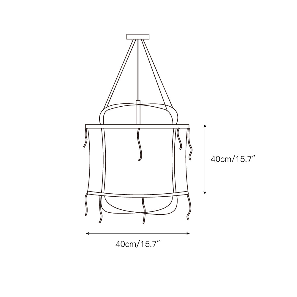 Erina Modern Minimalist Linen Metal Chandelier - Lamp Copper
