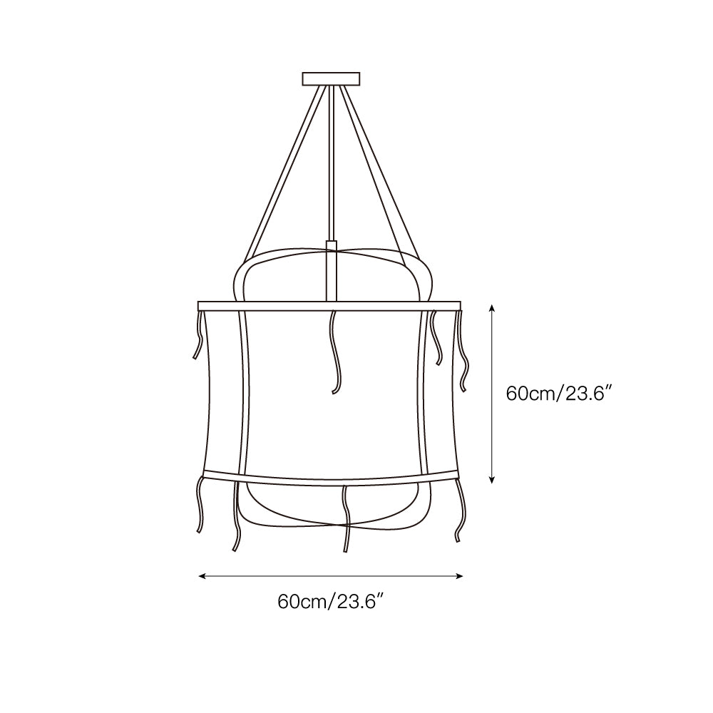 Erina Modern Minimalist Linen Metal Chandelier - Lamp Copper