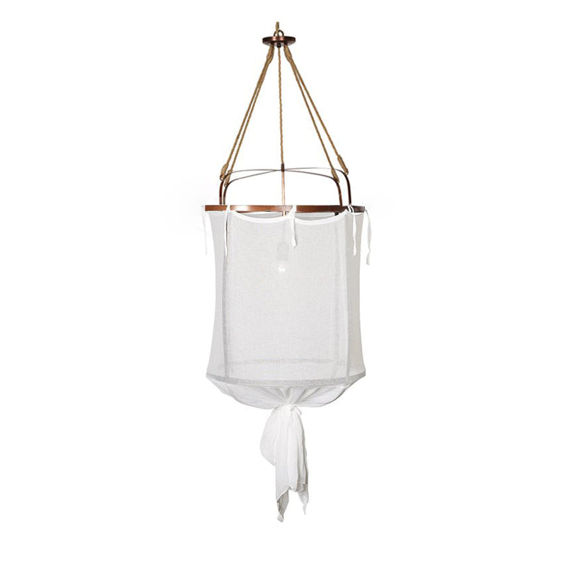 Erina Modern Minimalist Linen Metal Chandelier - Lamp Copper