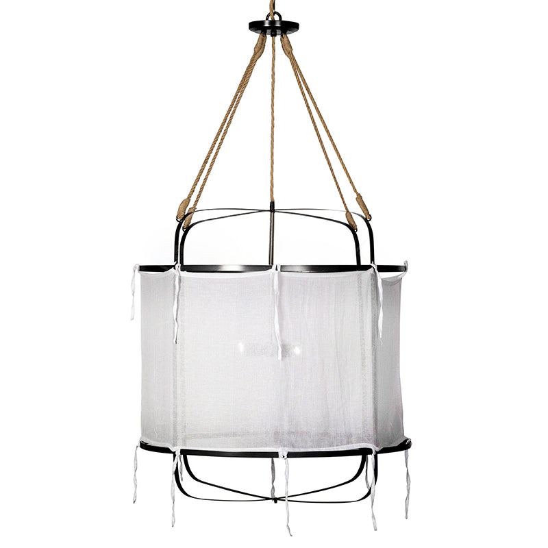 Erina Modern Minimalist Linen Metal Chandelier - Lamp Copper