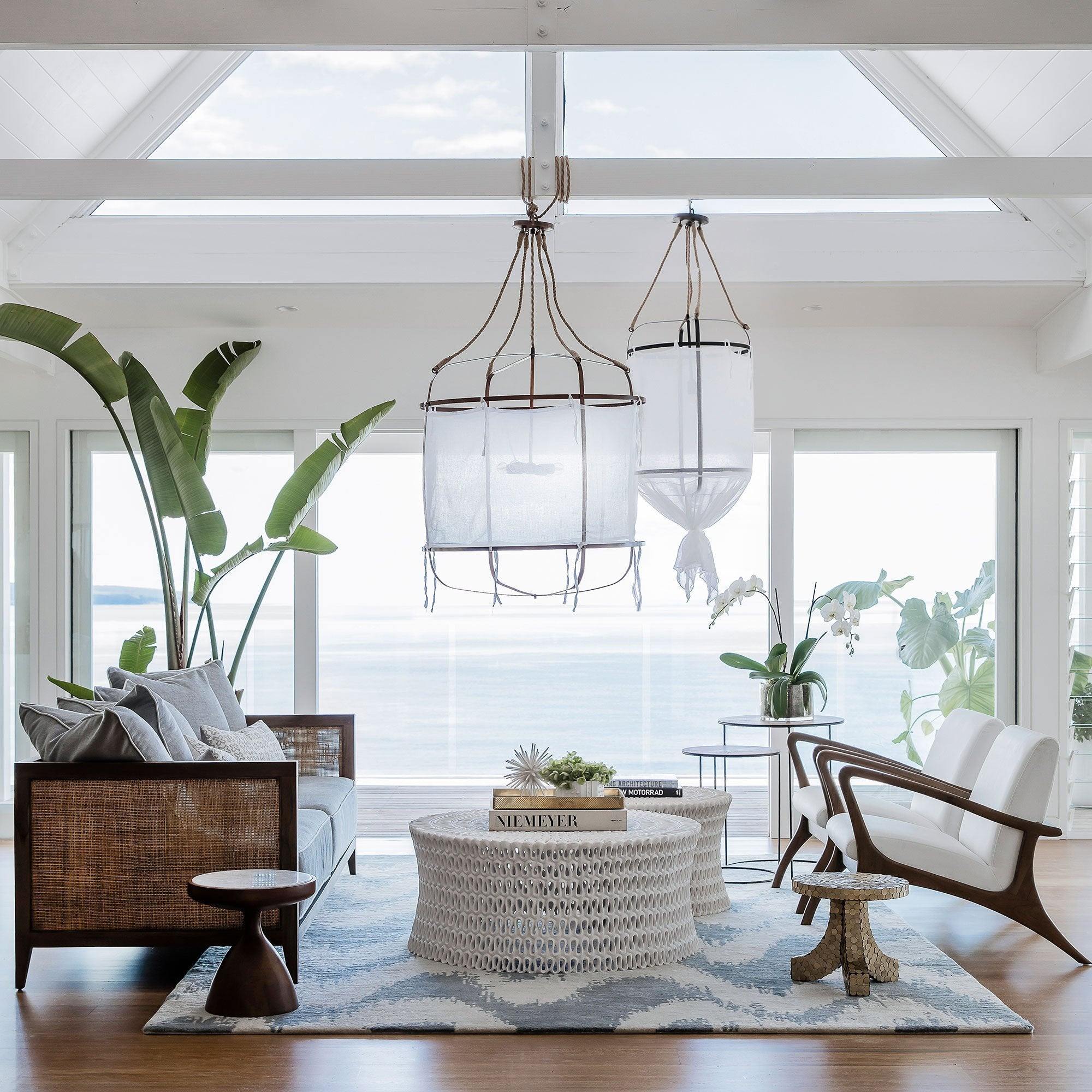 Erina Modern Minimalist Linen Metal Chandelier - Lamp Copper