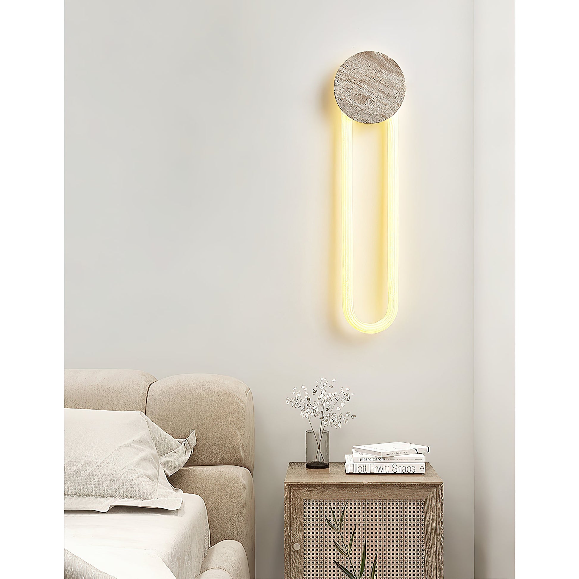 Avynor Modern Minimalist Travertine Wall Lamp - Lamp Copper