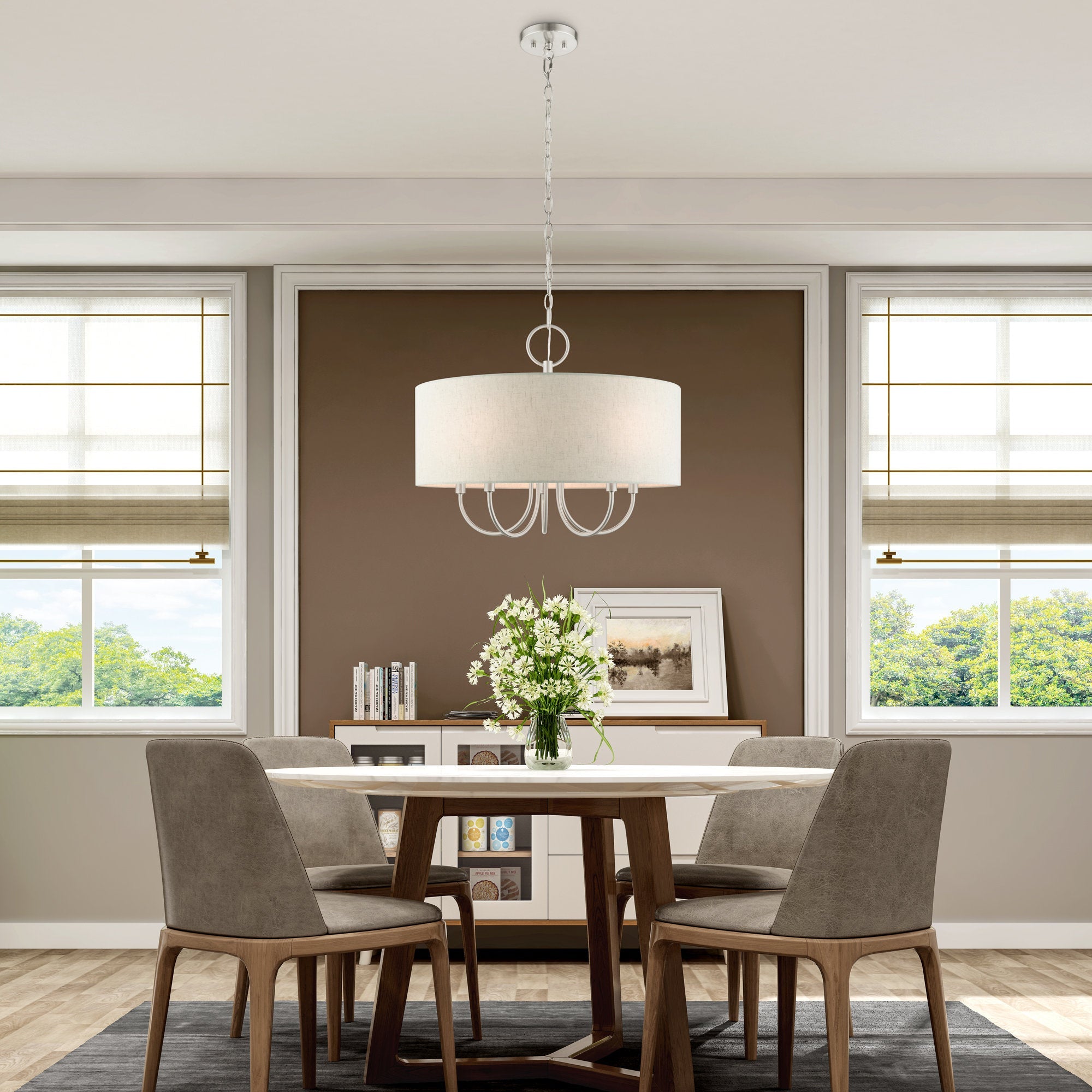 Ovyneth Classic Vintage Drum Fabric Chandelier - Lamp Copper
