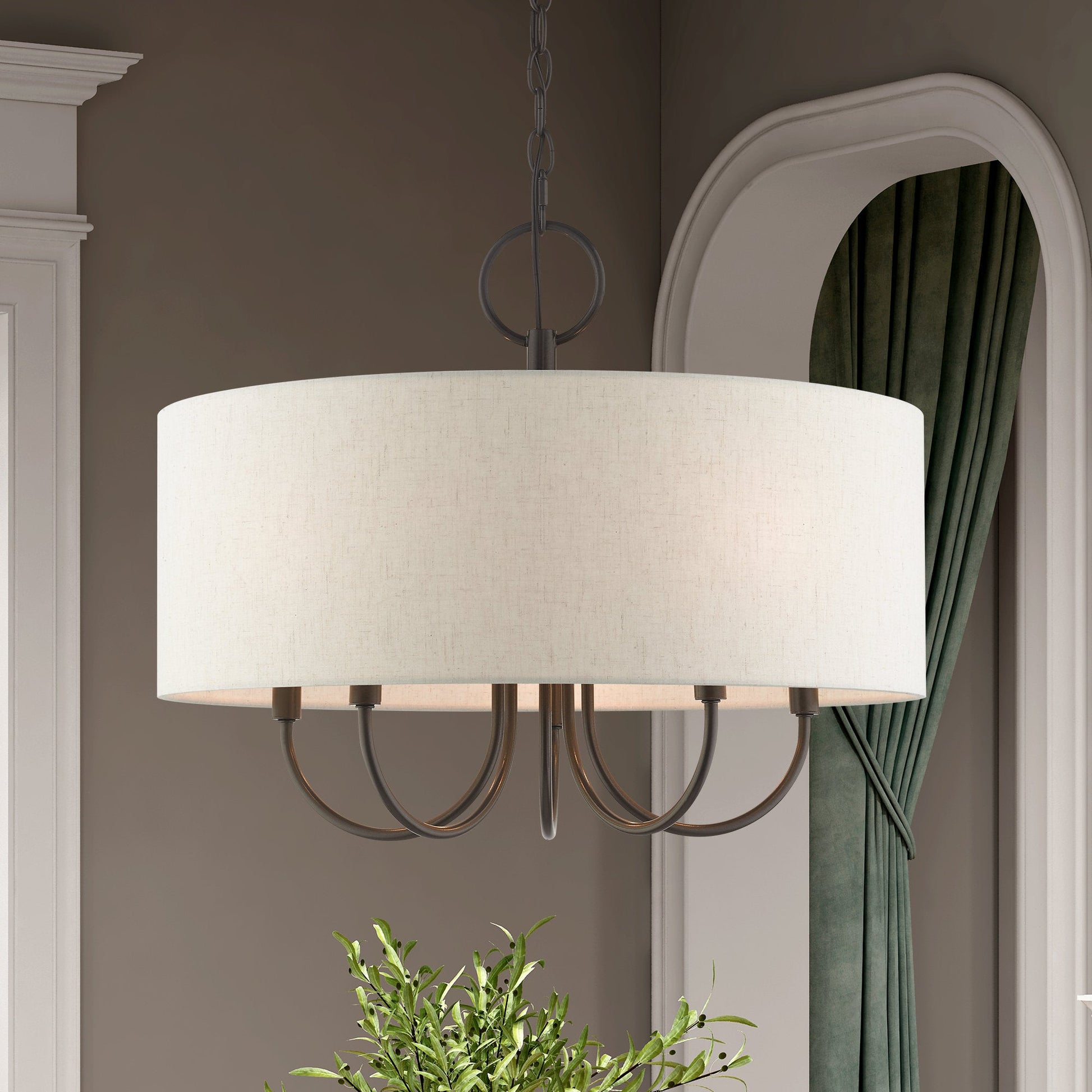 Ovyneth Classic Vintage Drum Fabric Chandelier - Lamp Copper