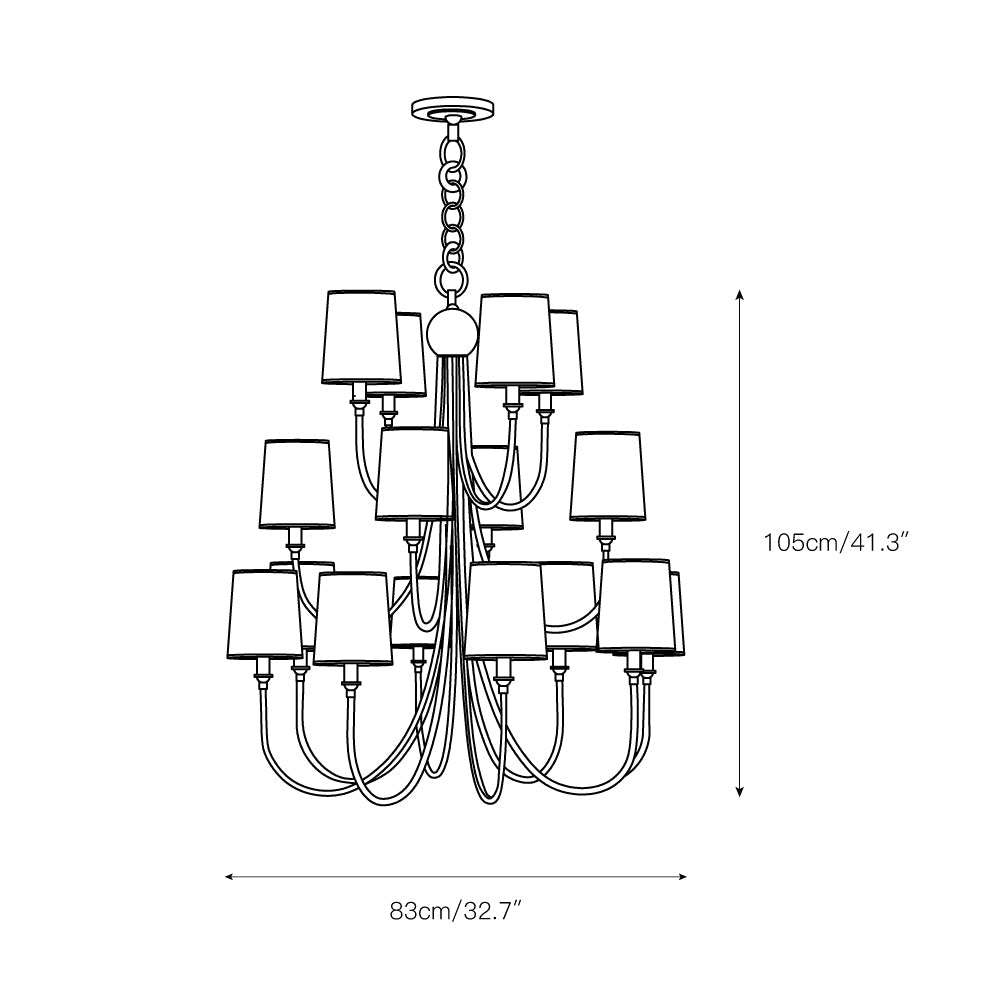 Ilsoris Postmodern Luxury Fabric Chandelier - Lamp Copper