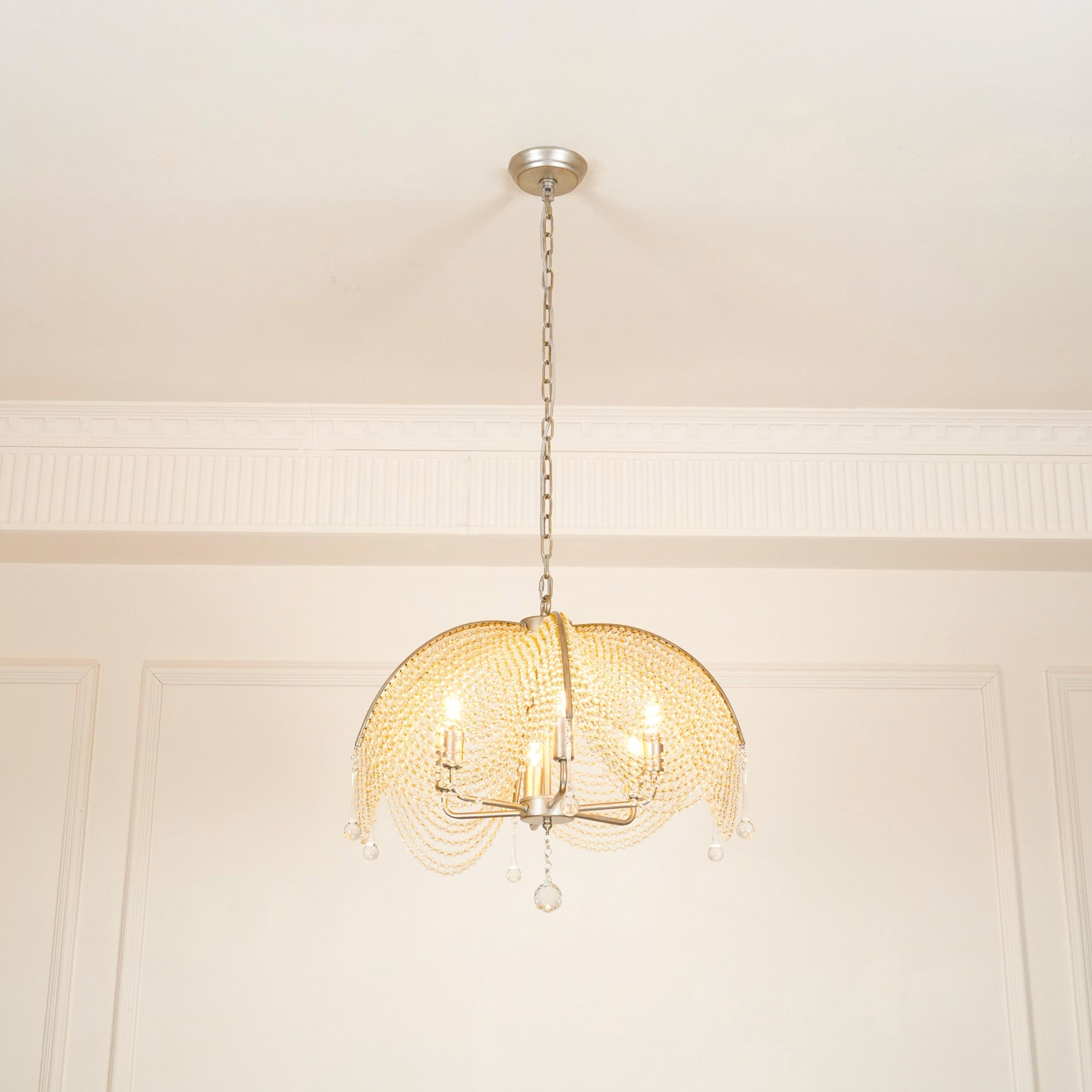 Ulsilus Elegance Style Beads Crystal Chandelier - Lamp Copper