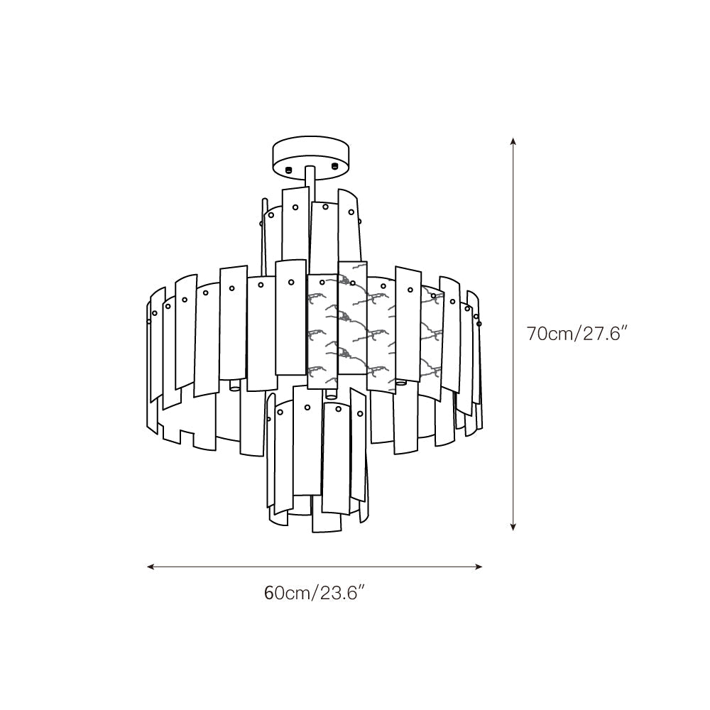 Zosolia Postmodern Luxury Brass Alabaster Chandelier - Lamp Copper