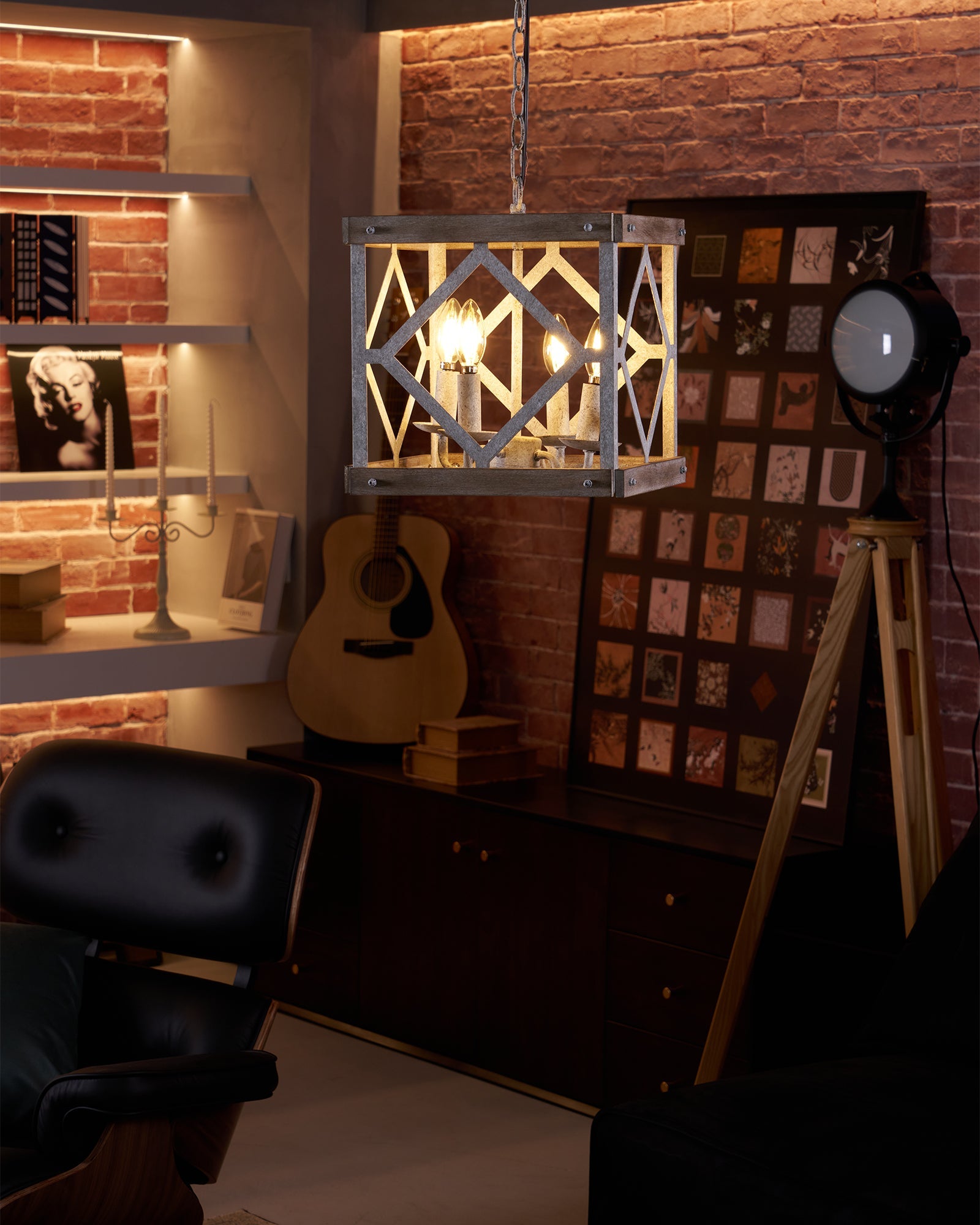 Zelaeora Individual Creativity 4 - Light Wooden Metal Pendant Lamp - Lamp Copper