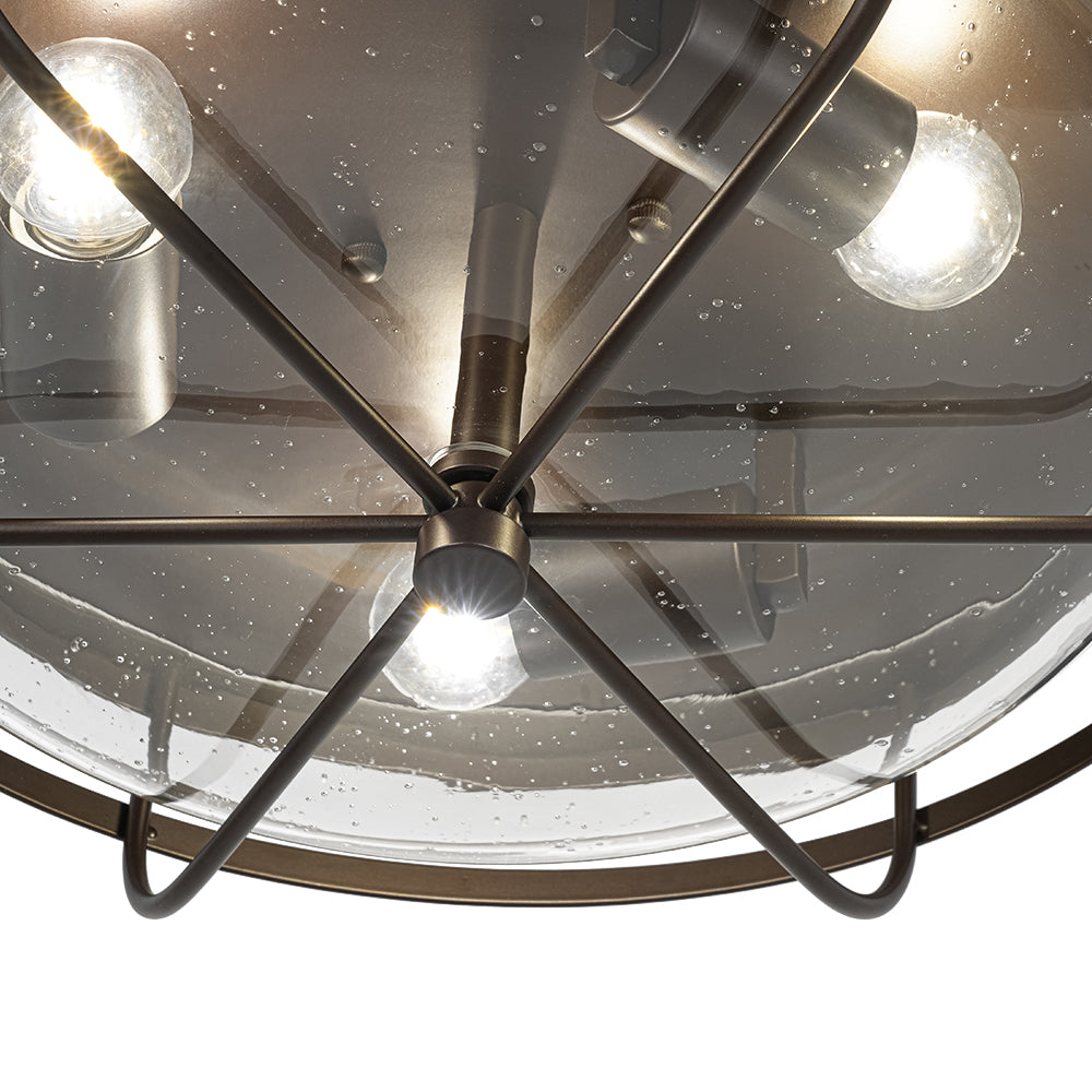 Vatnuvo Retro Round Seeded Glass Flush Mount Light
