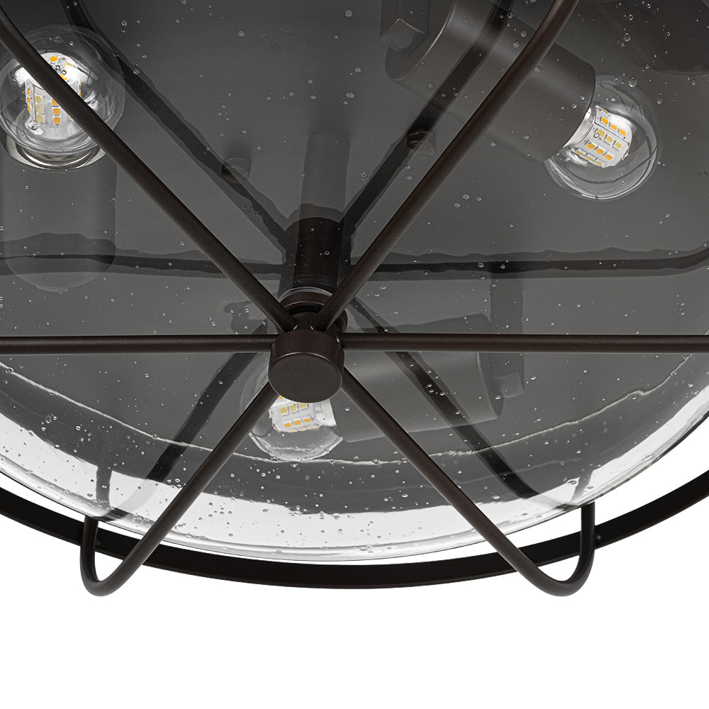 Vatnuvo Retro Round Seeded Glass Flush Mount Light