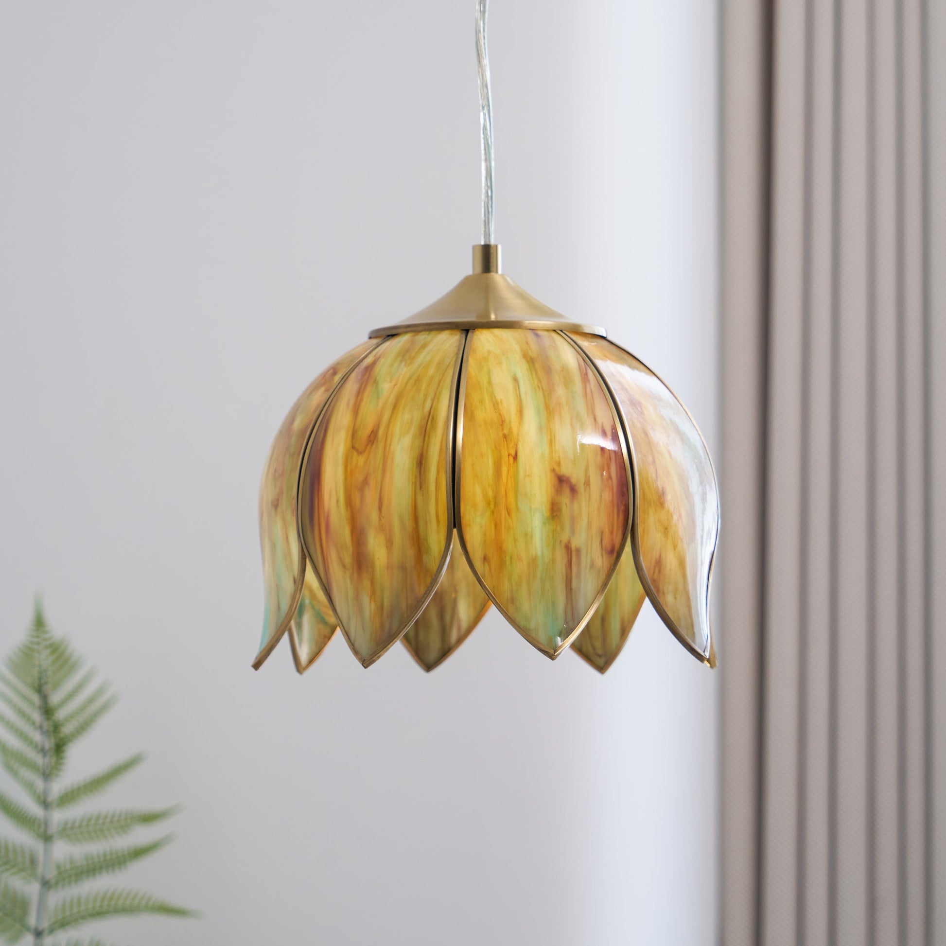 Eraeora Vintage Retro Metal Glass Pendant Lamp - Lamp Copper