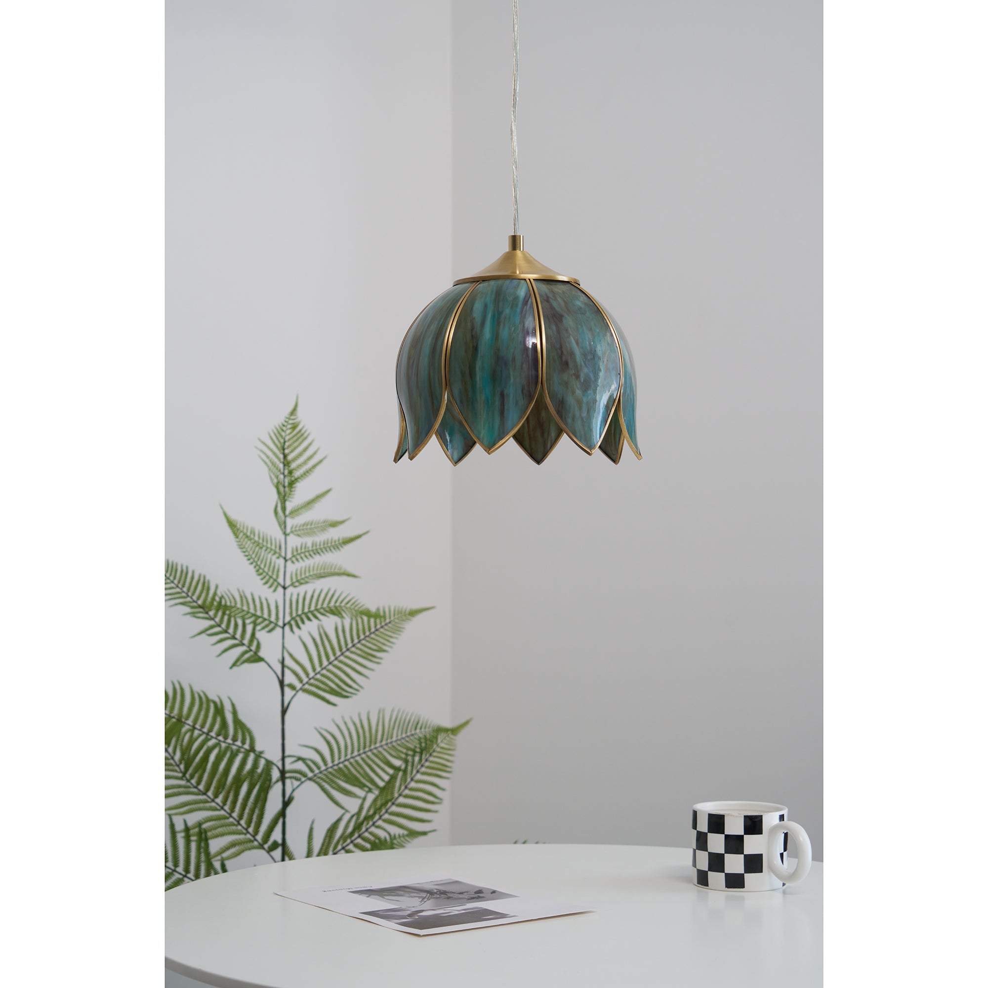 Eraeora Vintage Retro Metal Glass Pendant Lamp - Lamp Copper