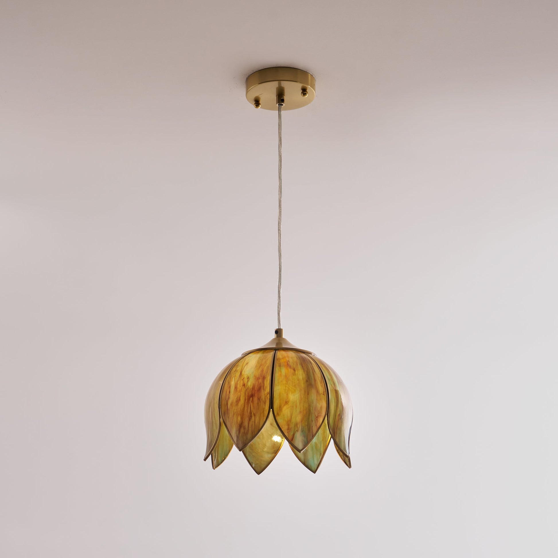 Eraeora Vintage Retro Metal Glass Pendant Lamp - Lamp Copper