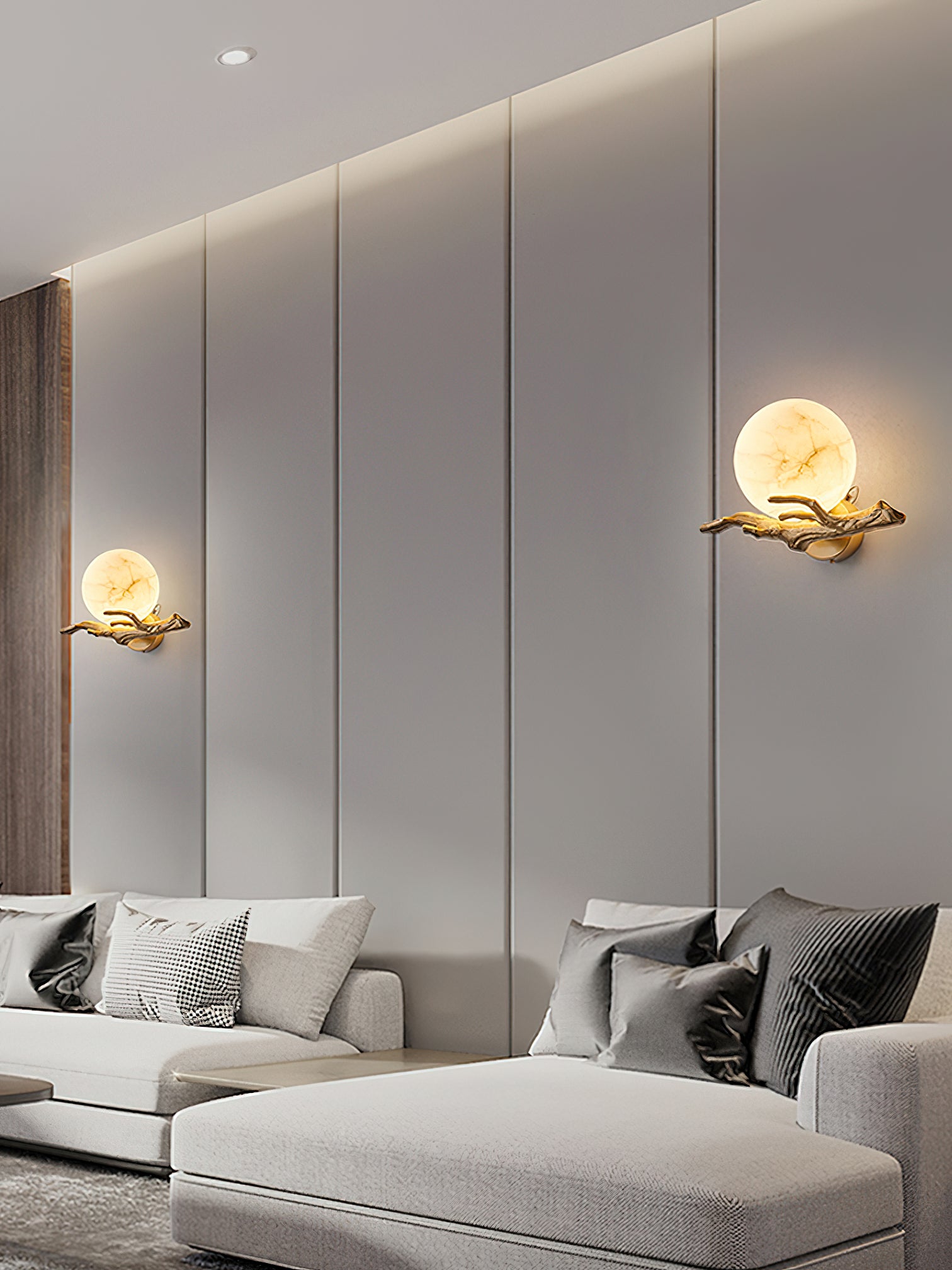 Ormirara Modern Minimalist Retro Twigs Alabaster Wall Lamp - Lamp Copper