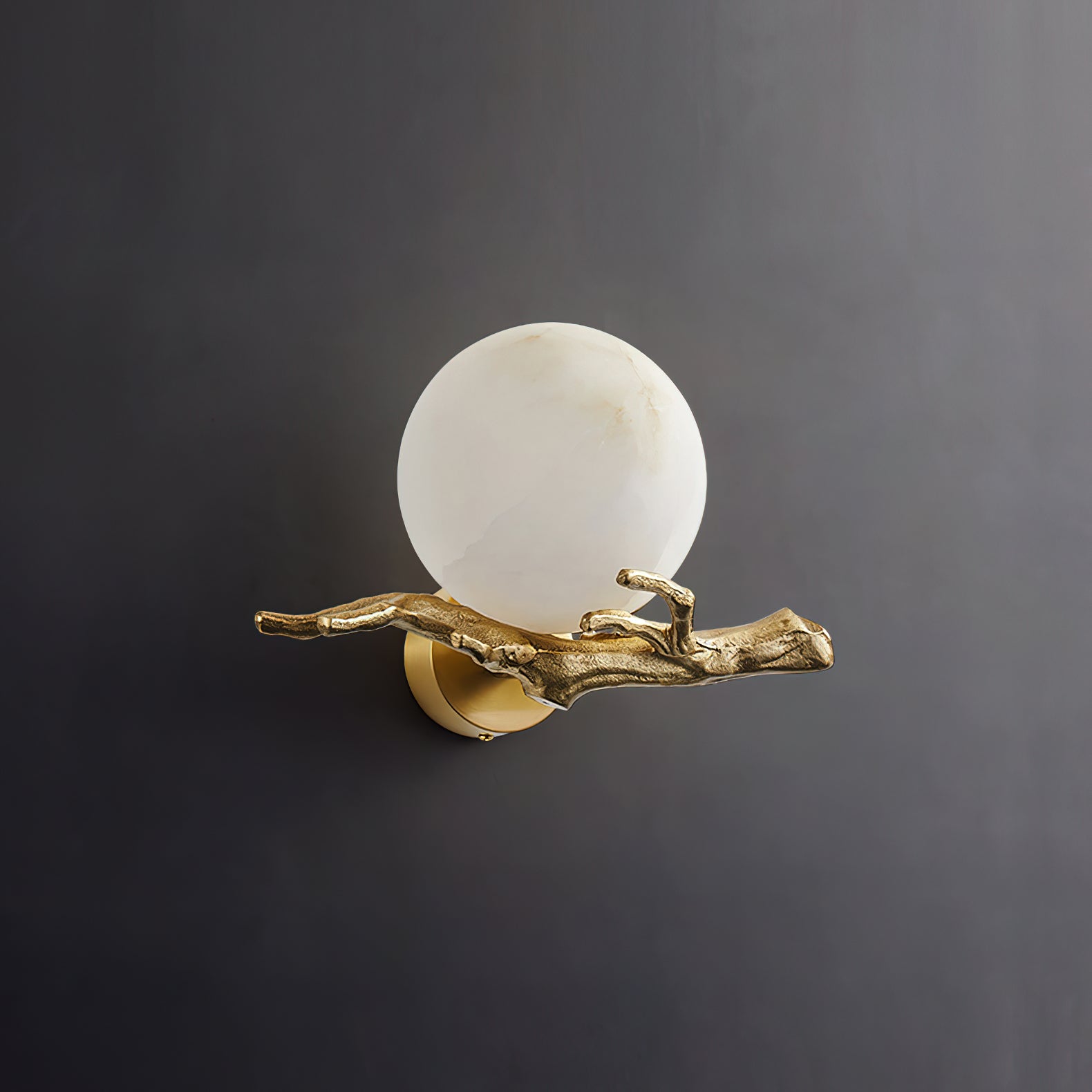 Ormirara Modern Minimalist Retro Twigs Alabaster Wall Lamp - Lamp Copper