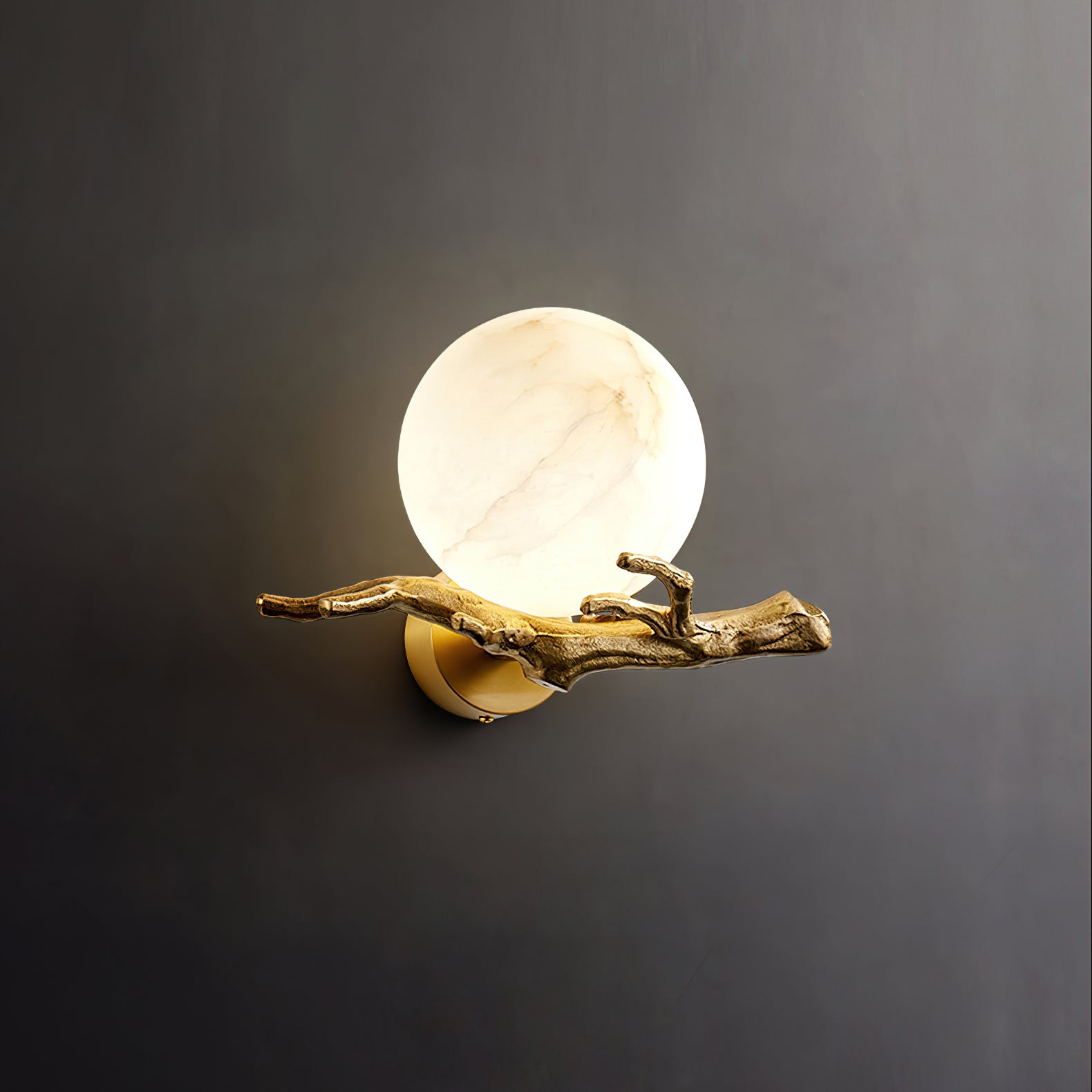 Ormirara Modern Minimalist Retro Twigs Alabaster Wall Lamp - Lamp Copper