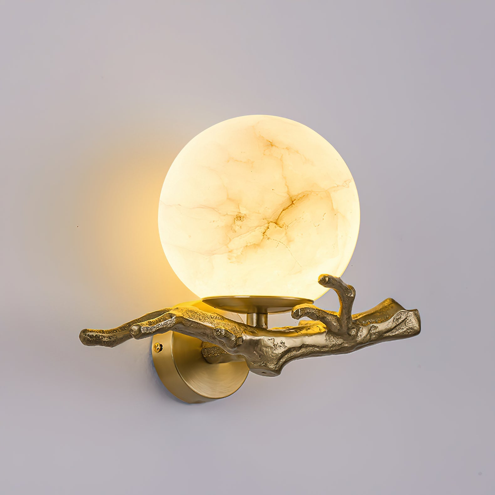 Ormirara Modern Minimalist Retro Twigs Alabaster Wall Lamp - Lamp Copper