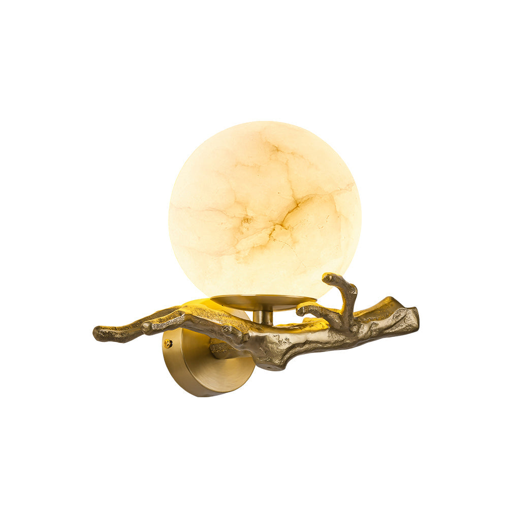 Ormirara Modern Minimalist Retro Twigs Alabaster Wall Lamp - Lamp Copper