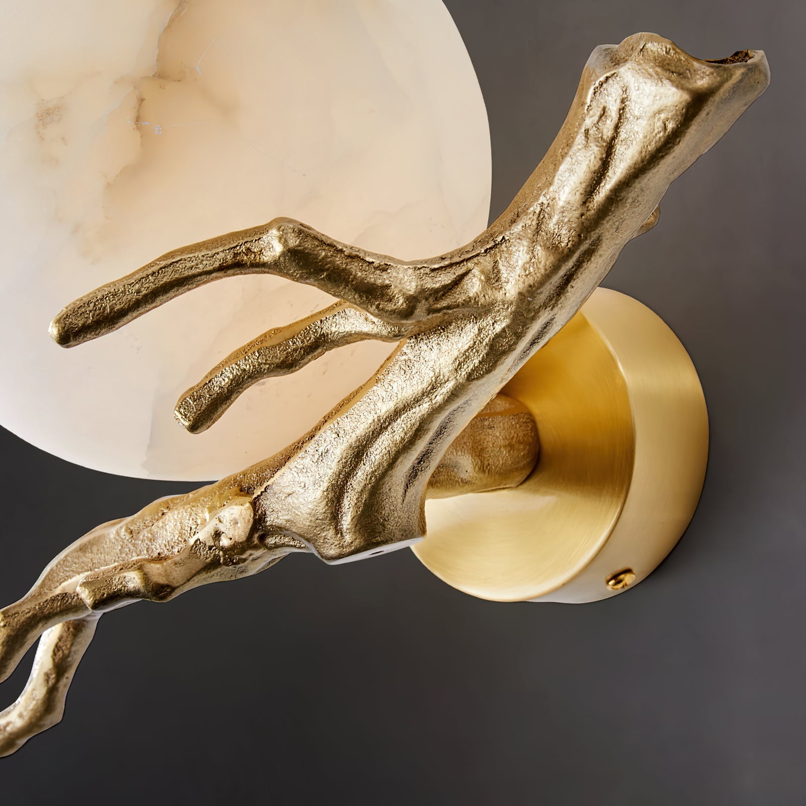 Ormirara Modern Minimalist Retro Twigs Alabaster Wall Lamp - Lamp Copper