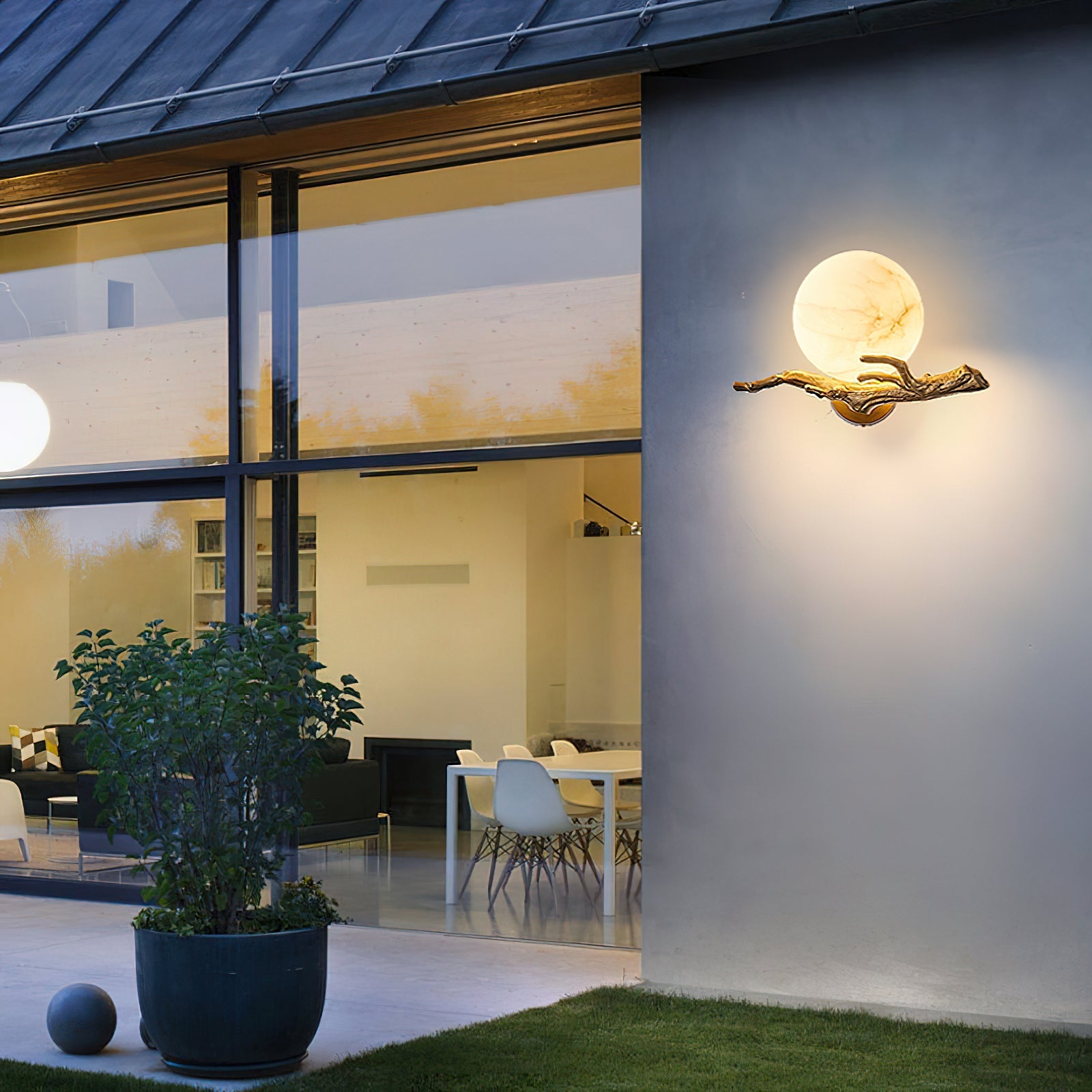 Ormirara Modern Minimalist Retro Twigs Alabaster Wall Lamp - Lamp Copper