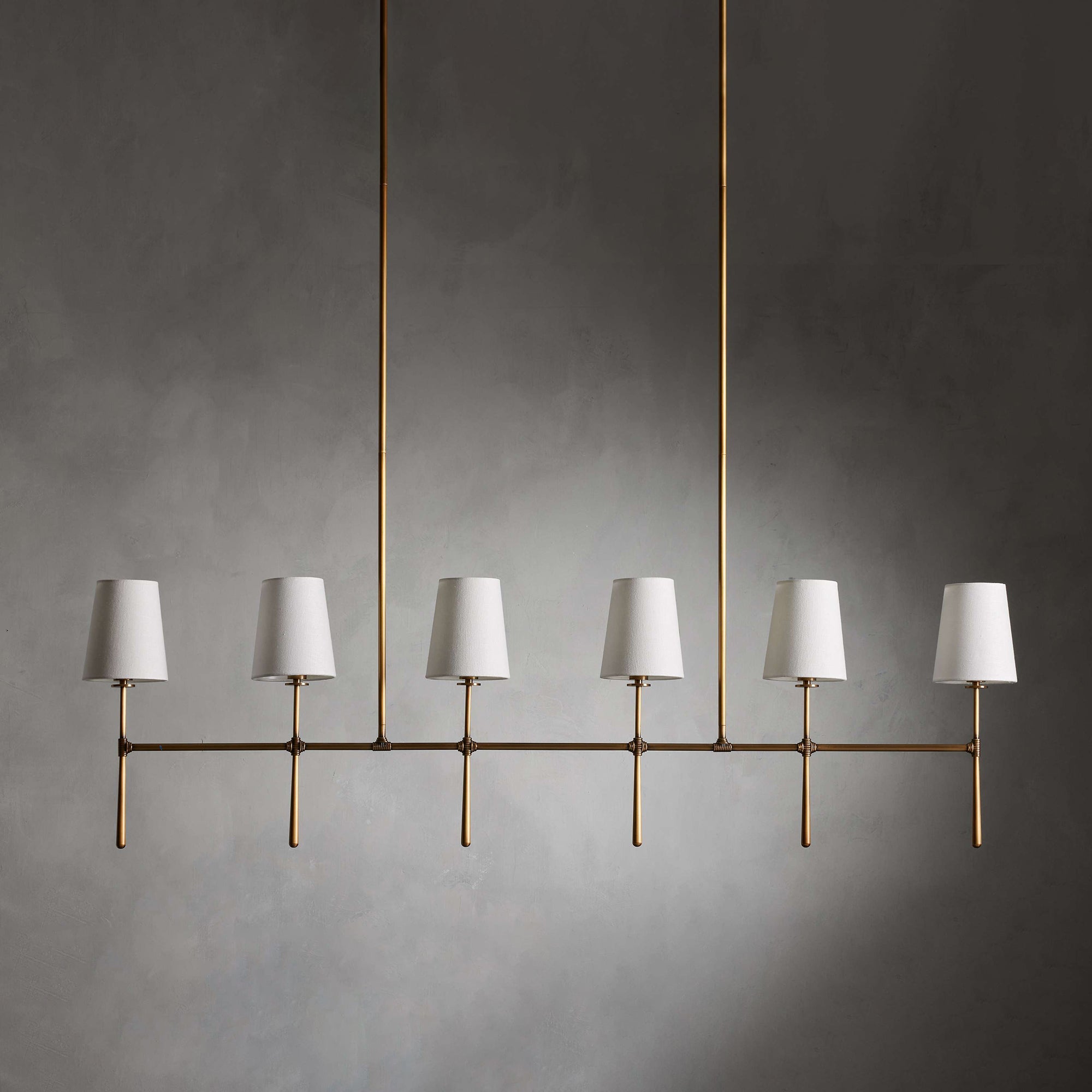 Eurvinen Vintage Industrial Linear Metal Fabric Chandelier - Lamp Copper