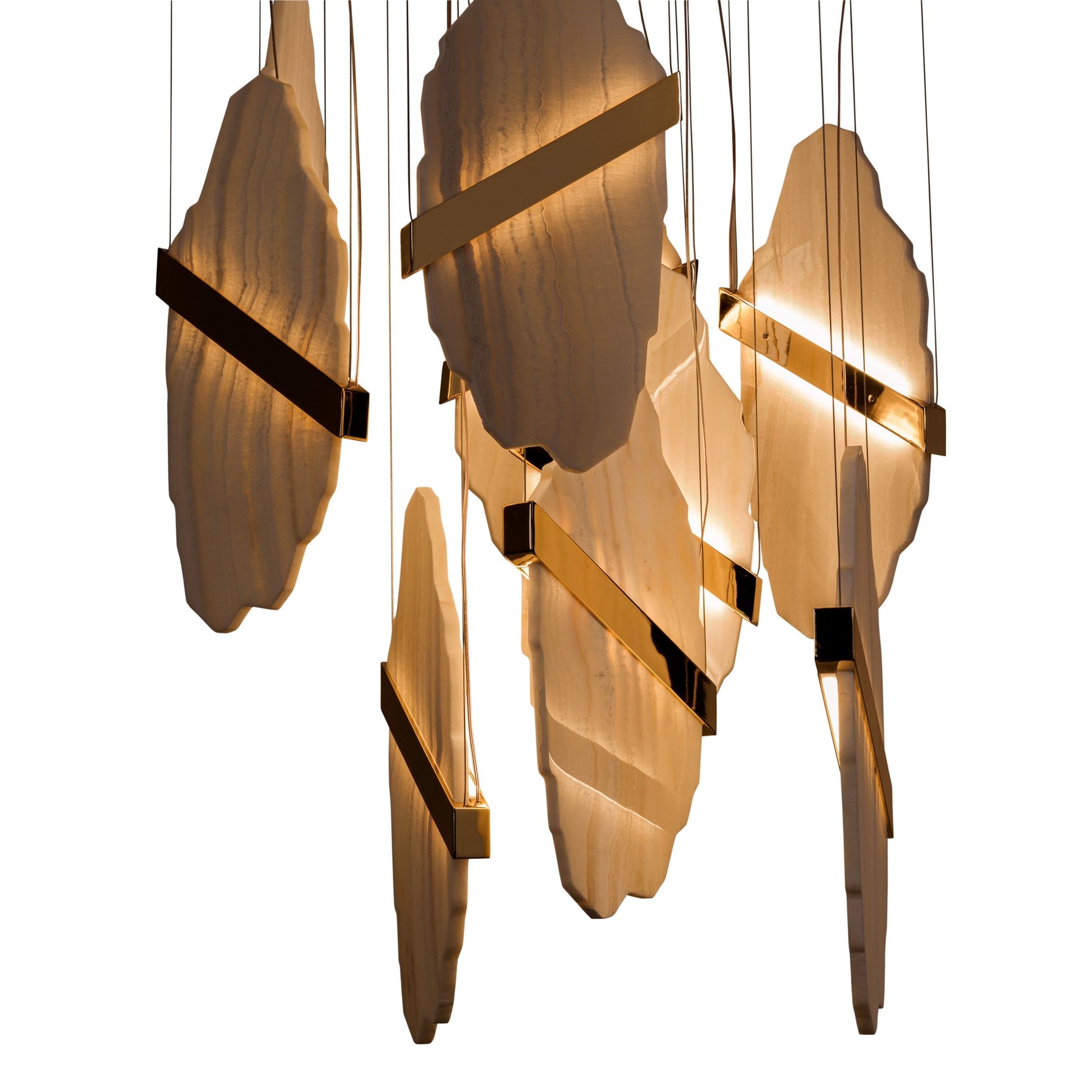 Olraeos Elegance Rock Metal Jade Chandelier - Lamp Copper