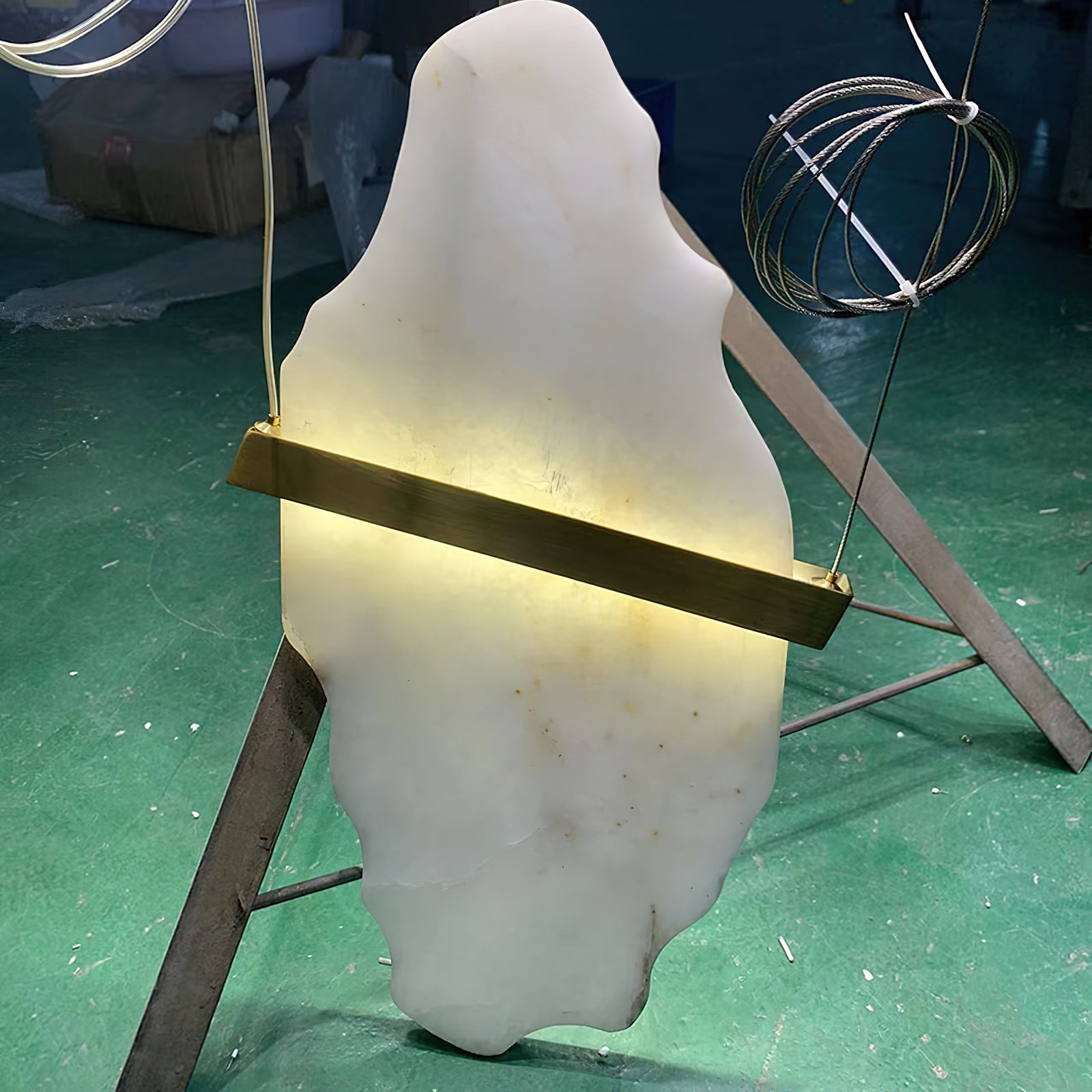 Olraeos Elegance Rock Metal Jade Chandelier - Lamp Copper