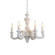 Olrinila Roman Pillar Hand-carved Wood Chandelier - Lamp Copper