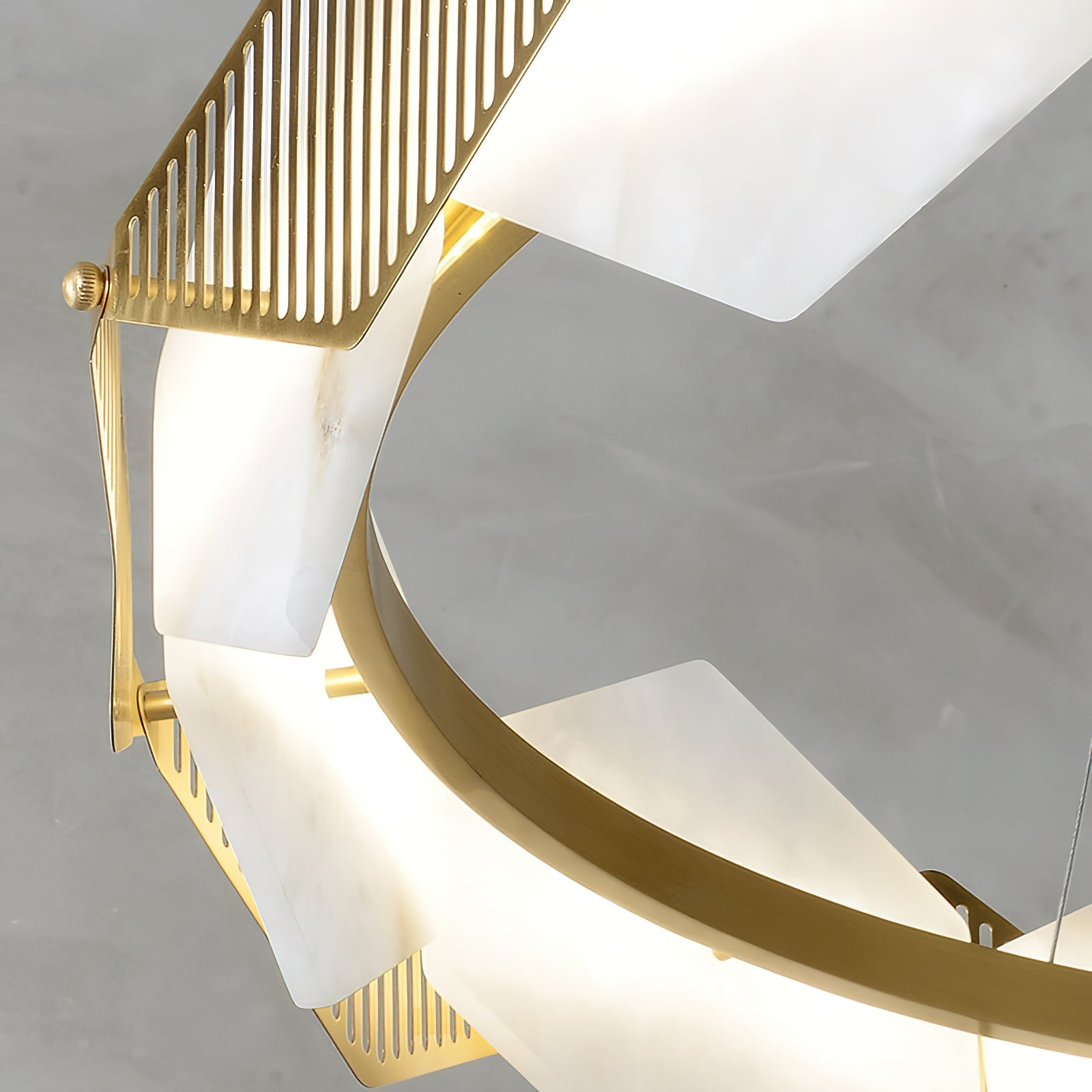 Etalarae Modern Minimalist Rote LED Alabaster Chandelier - Lamp Copper
