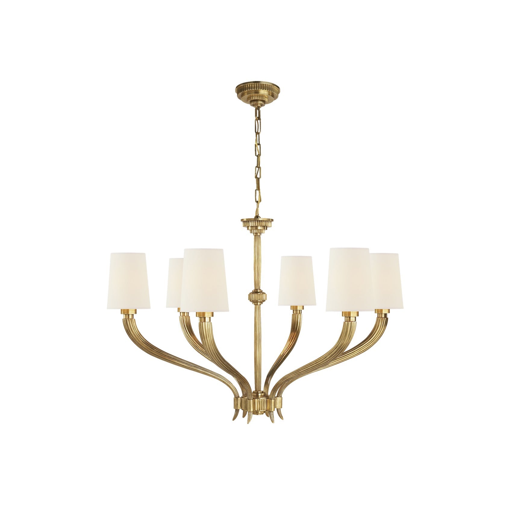 Olnoran Vintage Industrial River Reed Fabric Chandelier - Lamp Copper