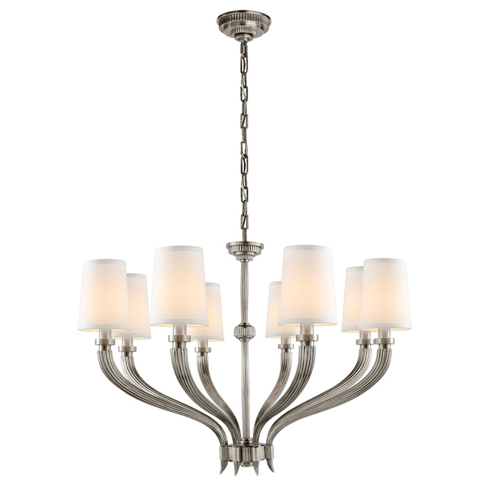 Olnoran Vintage Industrial River Reed Fabric Chandelier - Lamp Copper