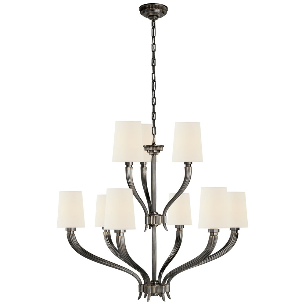 Olnoran Vintage Industrial River Reed Fabric Chandelier - Lamp Copper