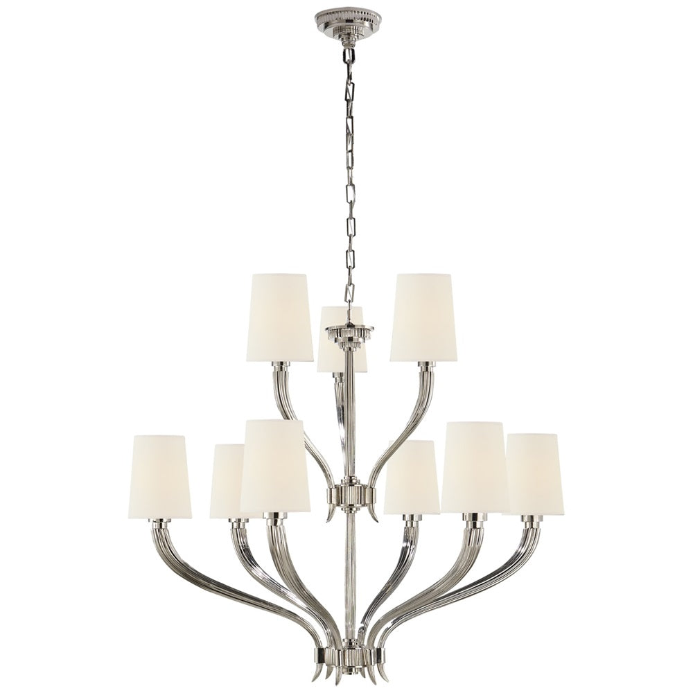 Olnoran Vintage Industrial River Reed Fabric Chandelier - Lamp Copper