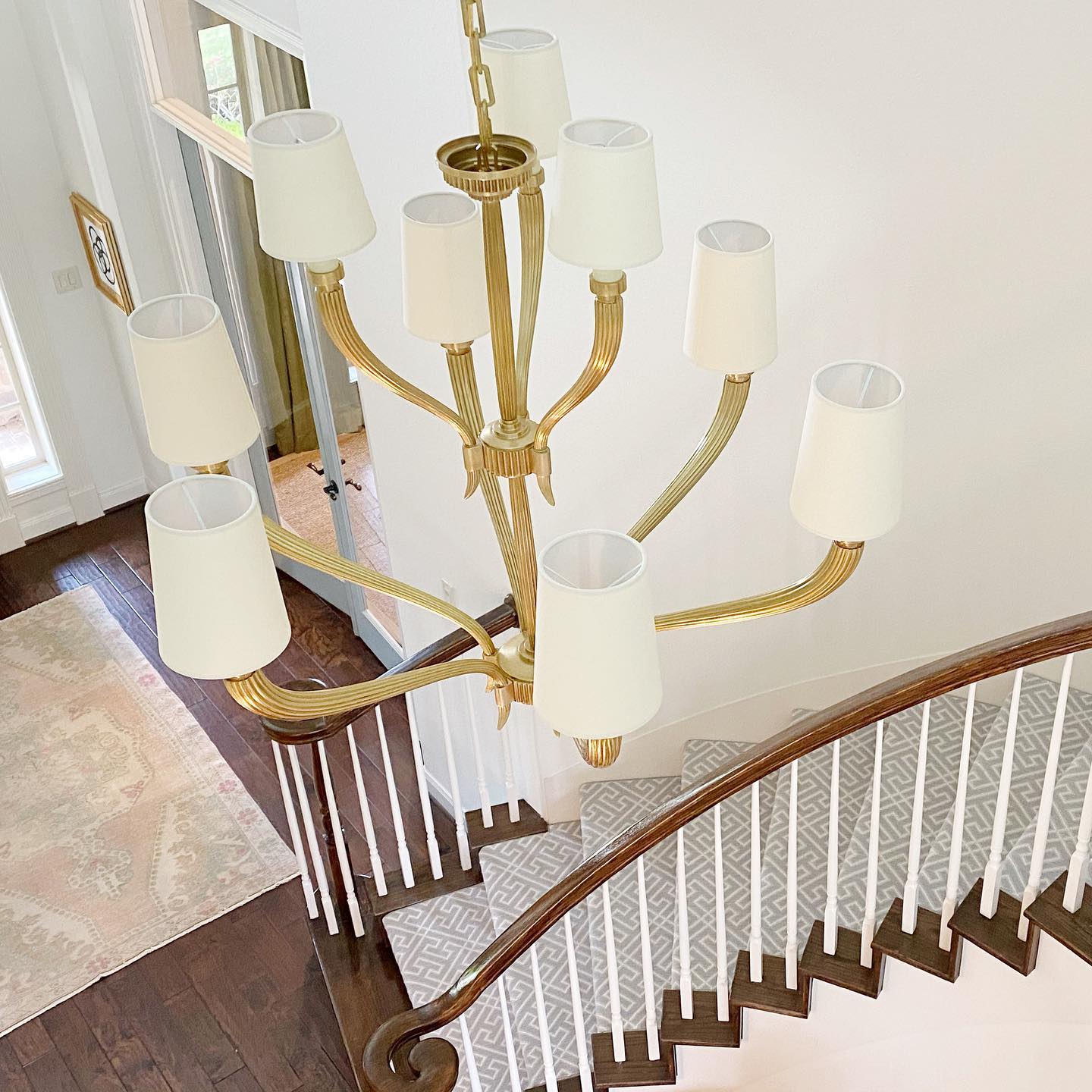 Olnoran Vintage Industrial River Reed Fabric Chandelier - Lamp Copper