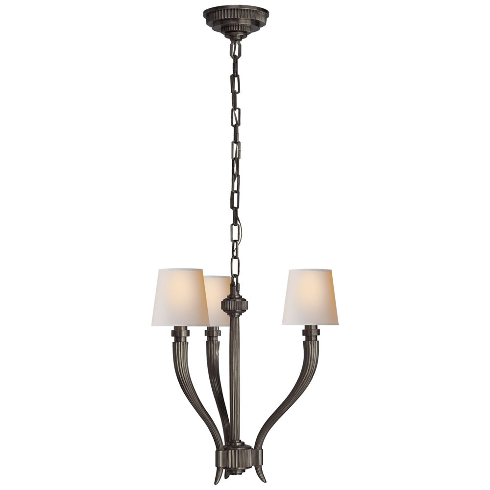 Olnoran Vintage Industrial River Reed Fabric Chandelier - Lamp Copper