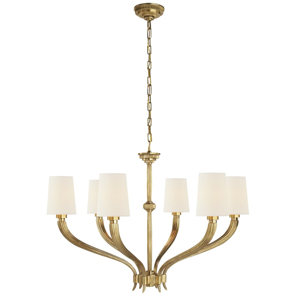 Olnoran Vintage Industrial River Reed Fabric Chandelier - Lamp Copper