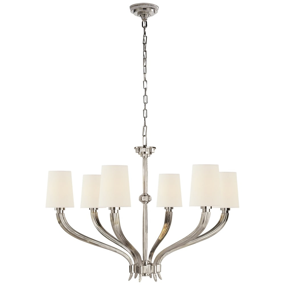 Olnoran Vintage Industrial River Reed Fabric Chandelier - Lamp Copper