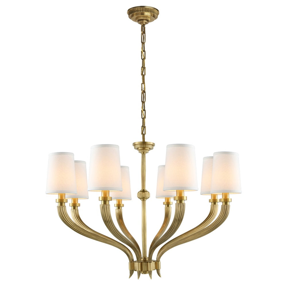 Olnoran Vintage Industrial River Reed Fabric Chandelier - Lamp Copper