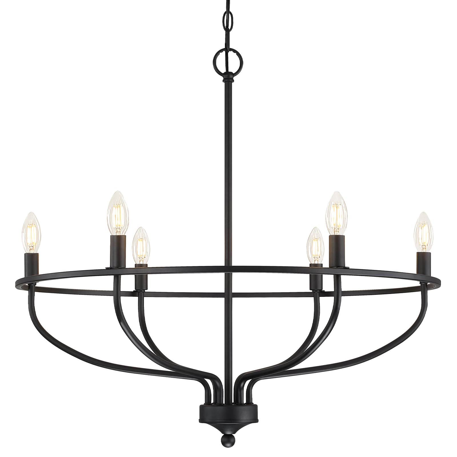 Silva Industrial Metal Candle Chandelier Champagne Living Room Bedroom - Letslighting