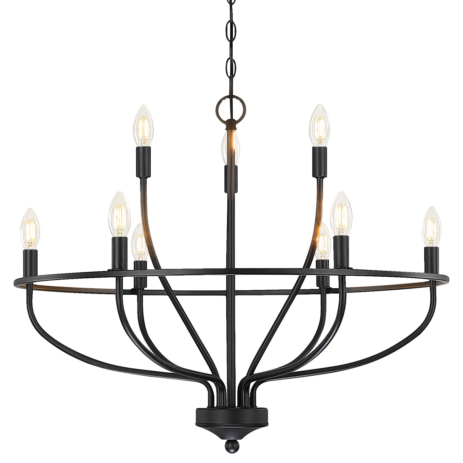 Silva Industrial Metal Candle Chandelier Champagne Living Room Bedroom - Letslighting