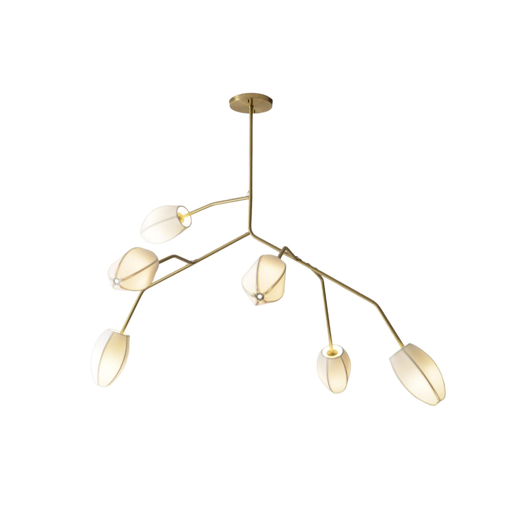 Evvinora Vintage Industrial Metal Fabric Chandelier - Lamp Copper