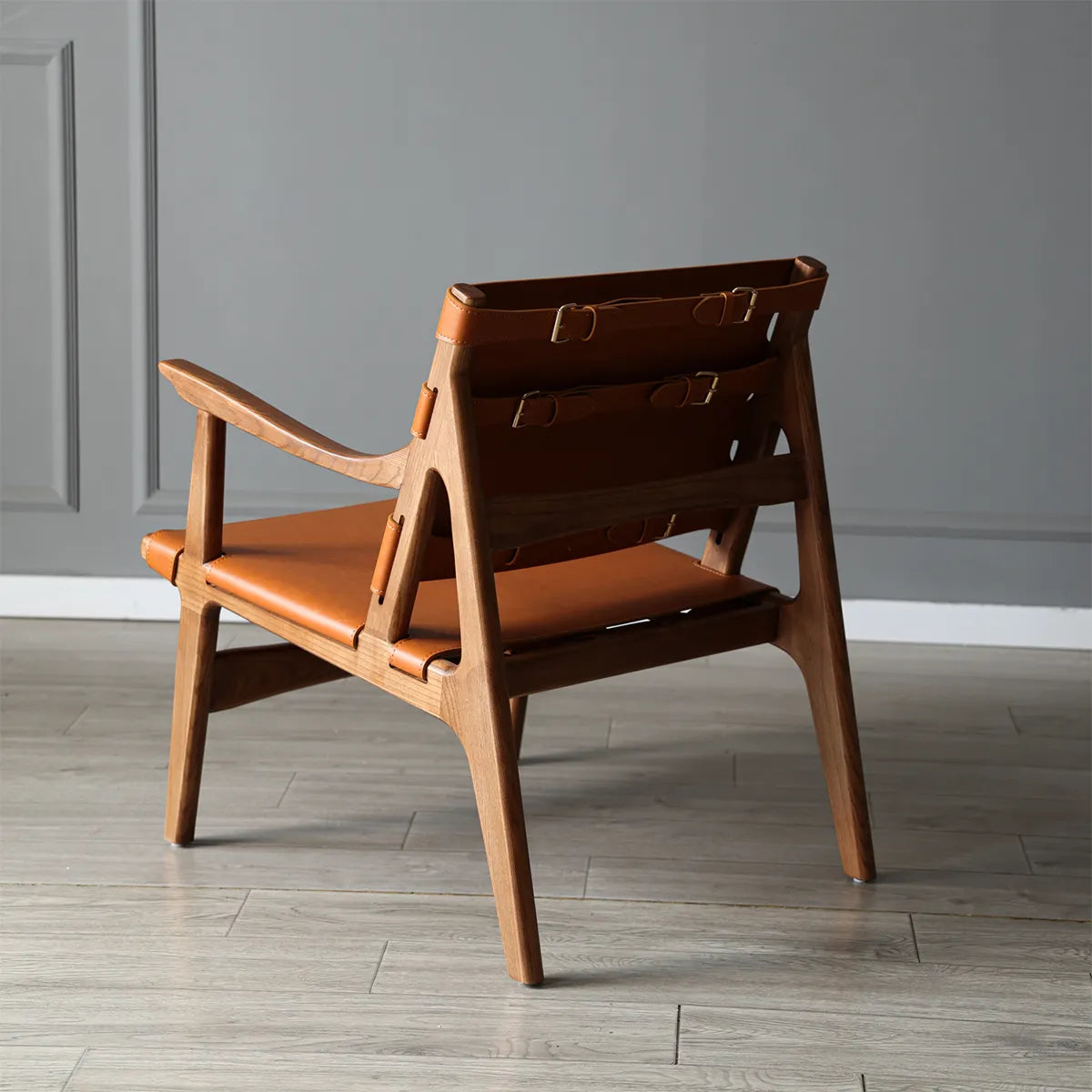 Remi Chair. Chestnut Leather Premium Lounge Chair