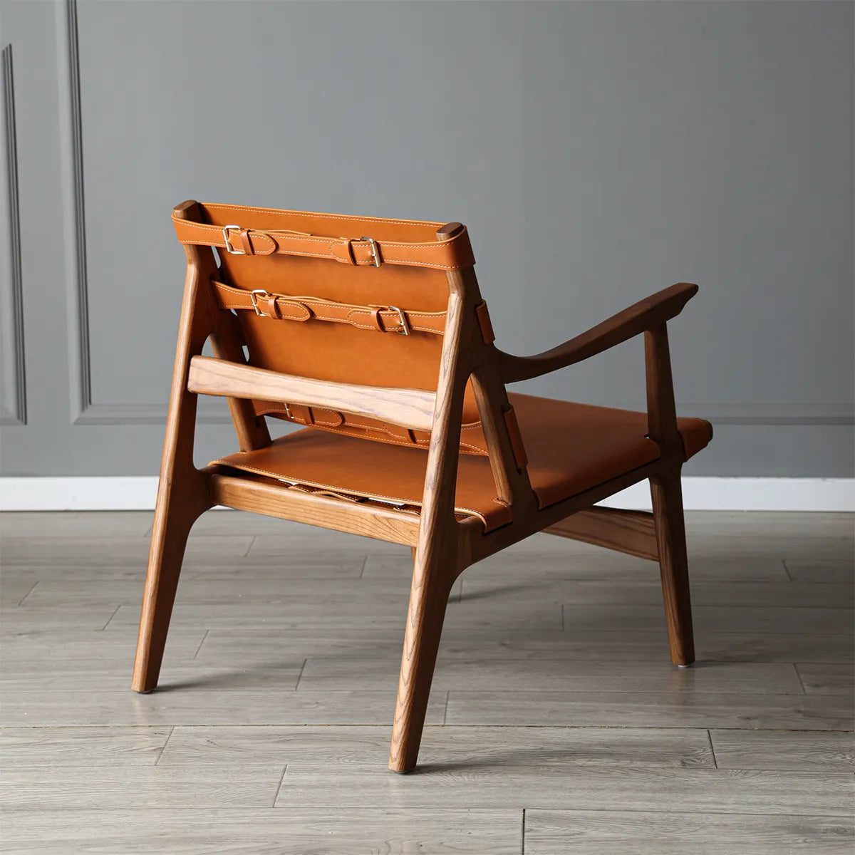 Remi Chair. Chestnut Leather Premium Lounge Chair
