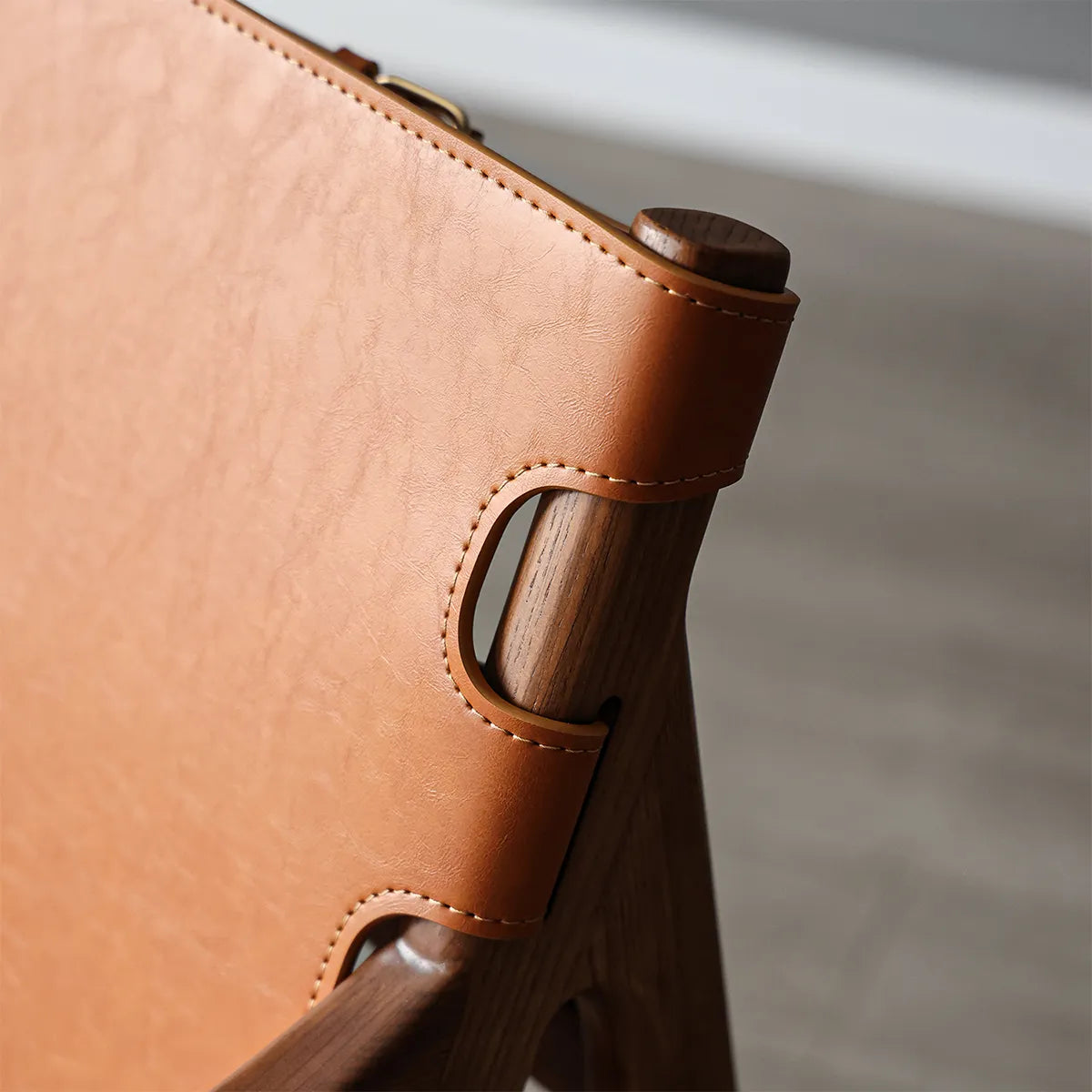 Remi Chair. Chestnut Leather Premium Lounge Chair