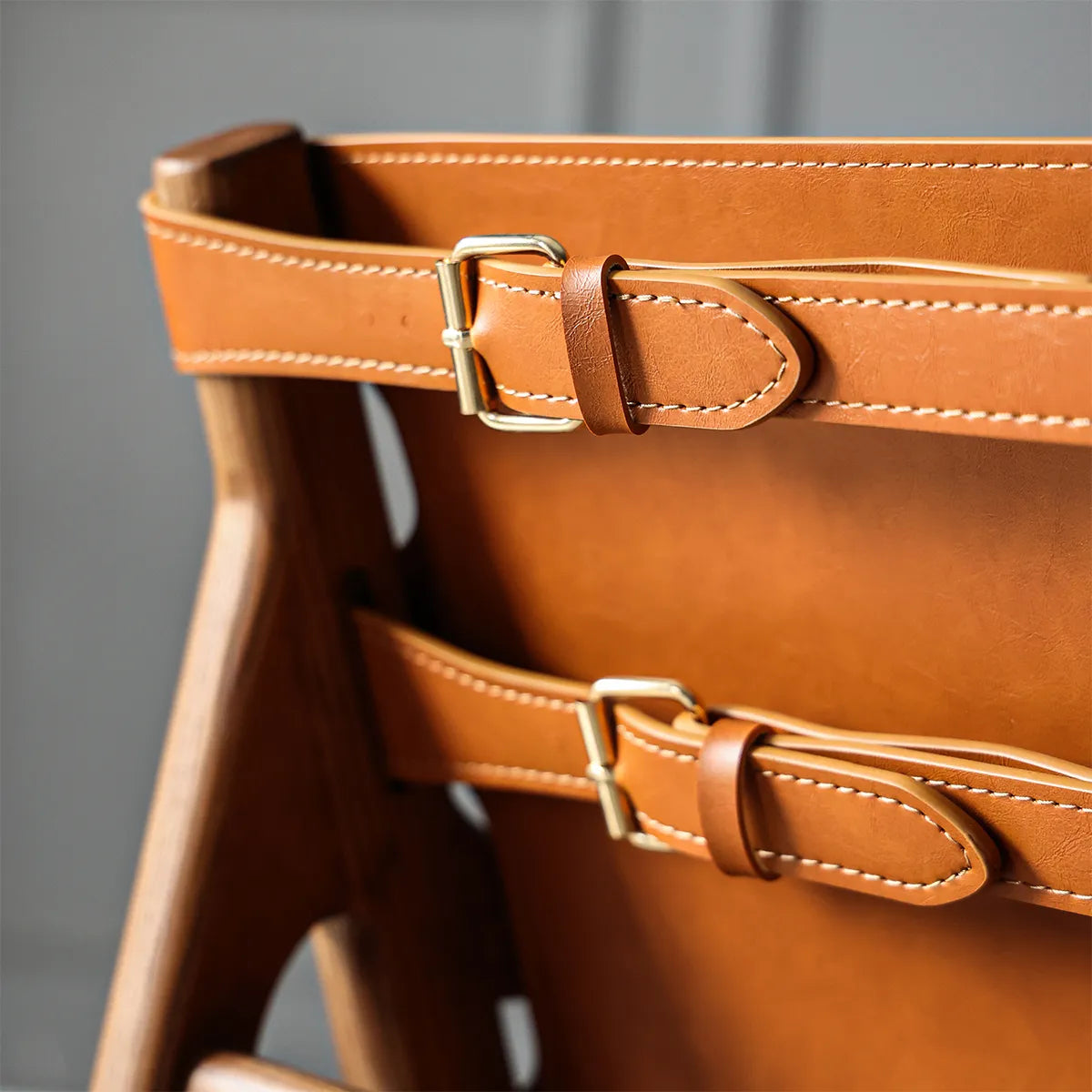 Remi Chair. Chestnut Leather Premium Lounge Chair