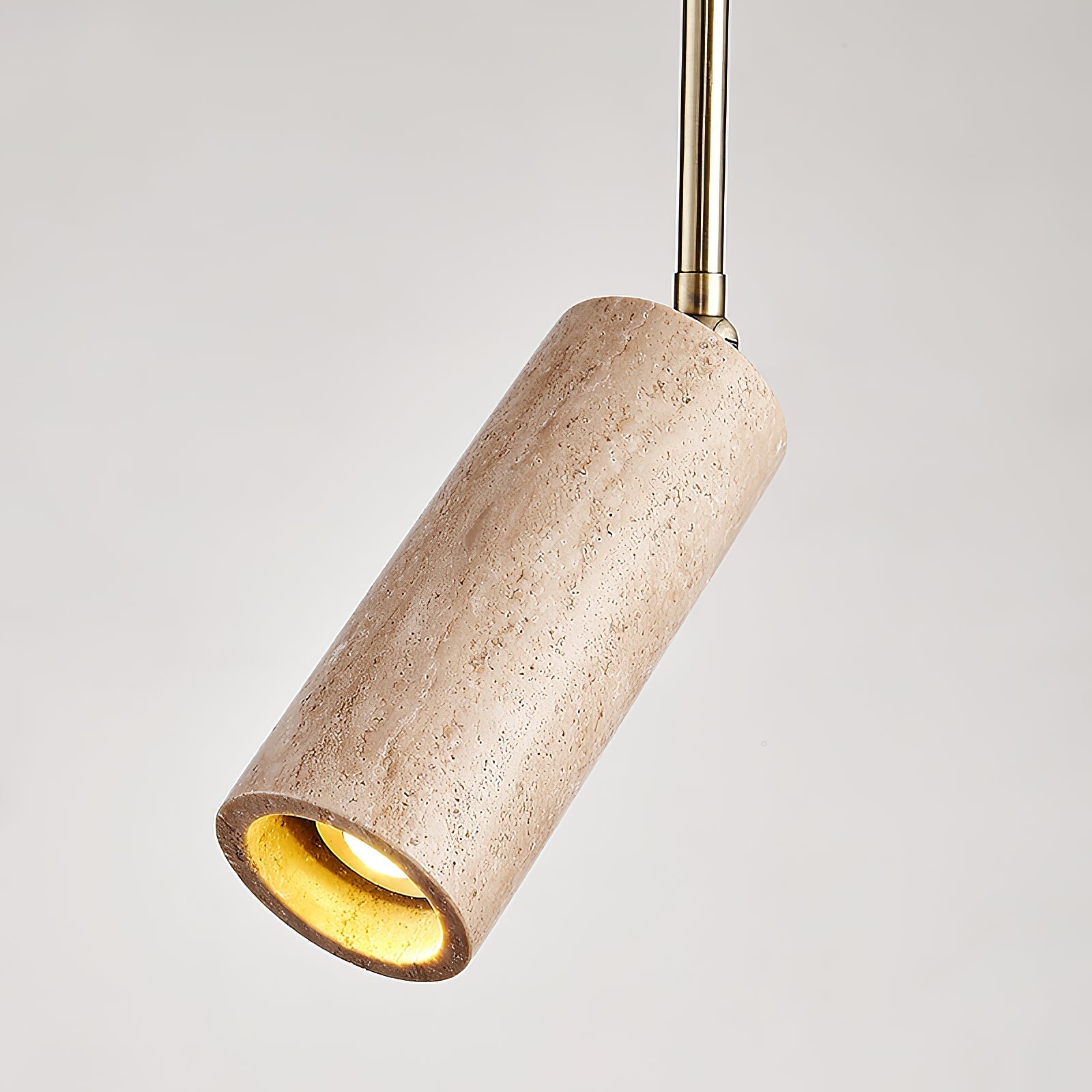 Syraeia Modern Minimalist Surface Wooden Travertine Mount Ceiling Lamp - Lamp Copper
