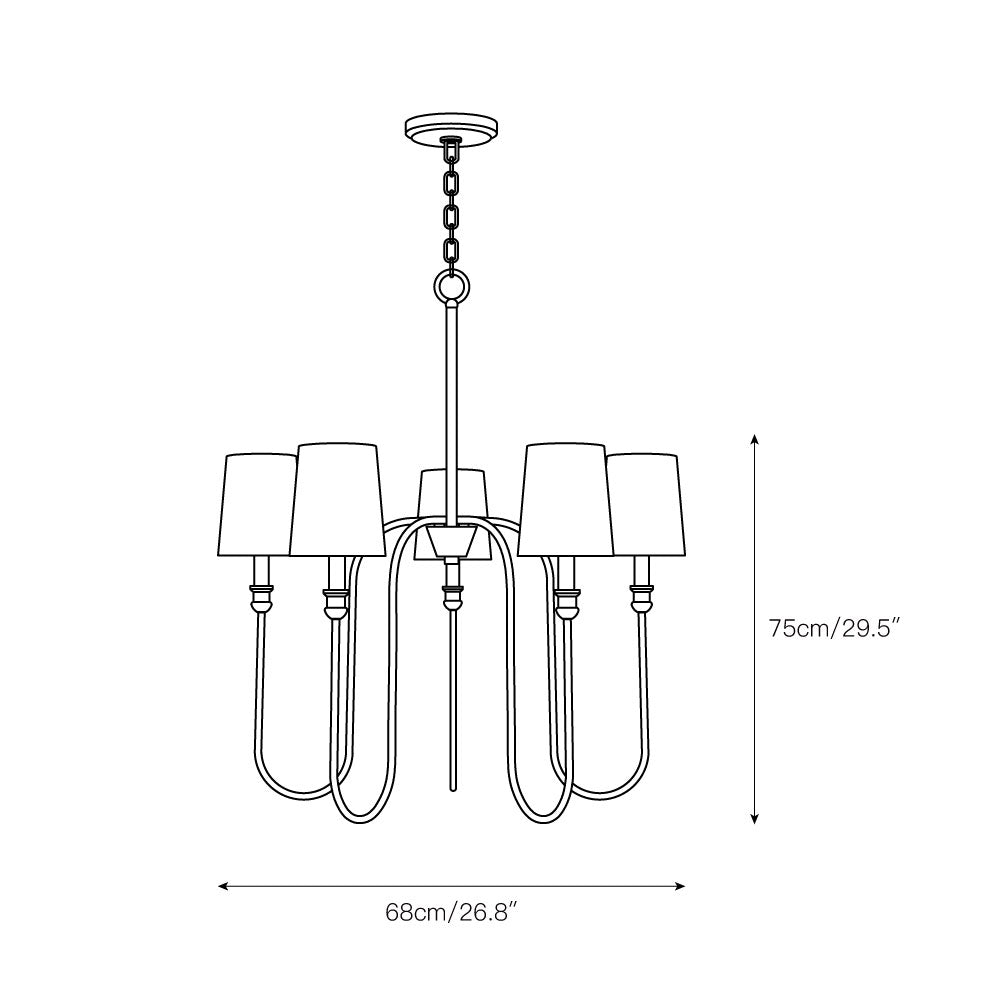Evraeel Modern Minimalist Metal Fabric Chandelier - Lamp Copper