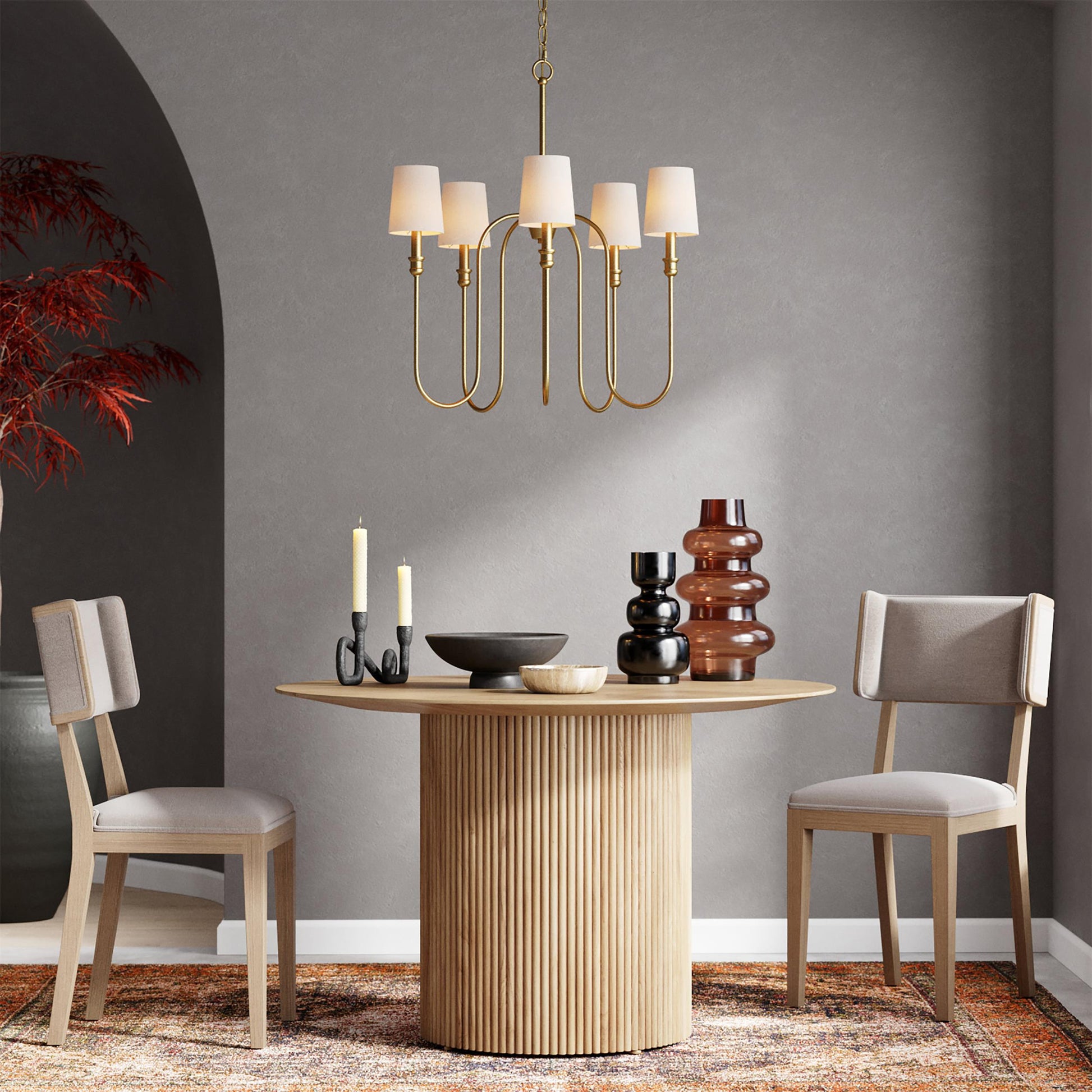 Evraeel Modern Minimalist Metal Fabric Chandelier - Lamp Copper