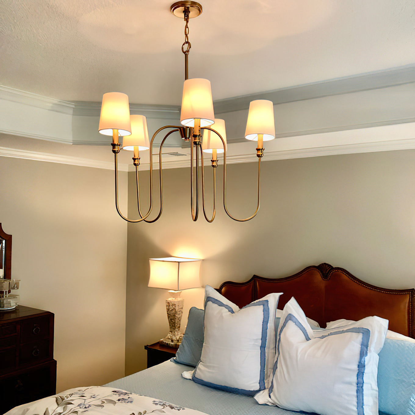Evraeel Modern Minimalist Metal Fabric Chandelier - Lamp Copper