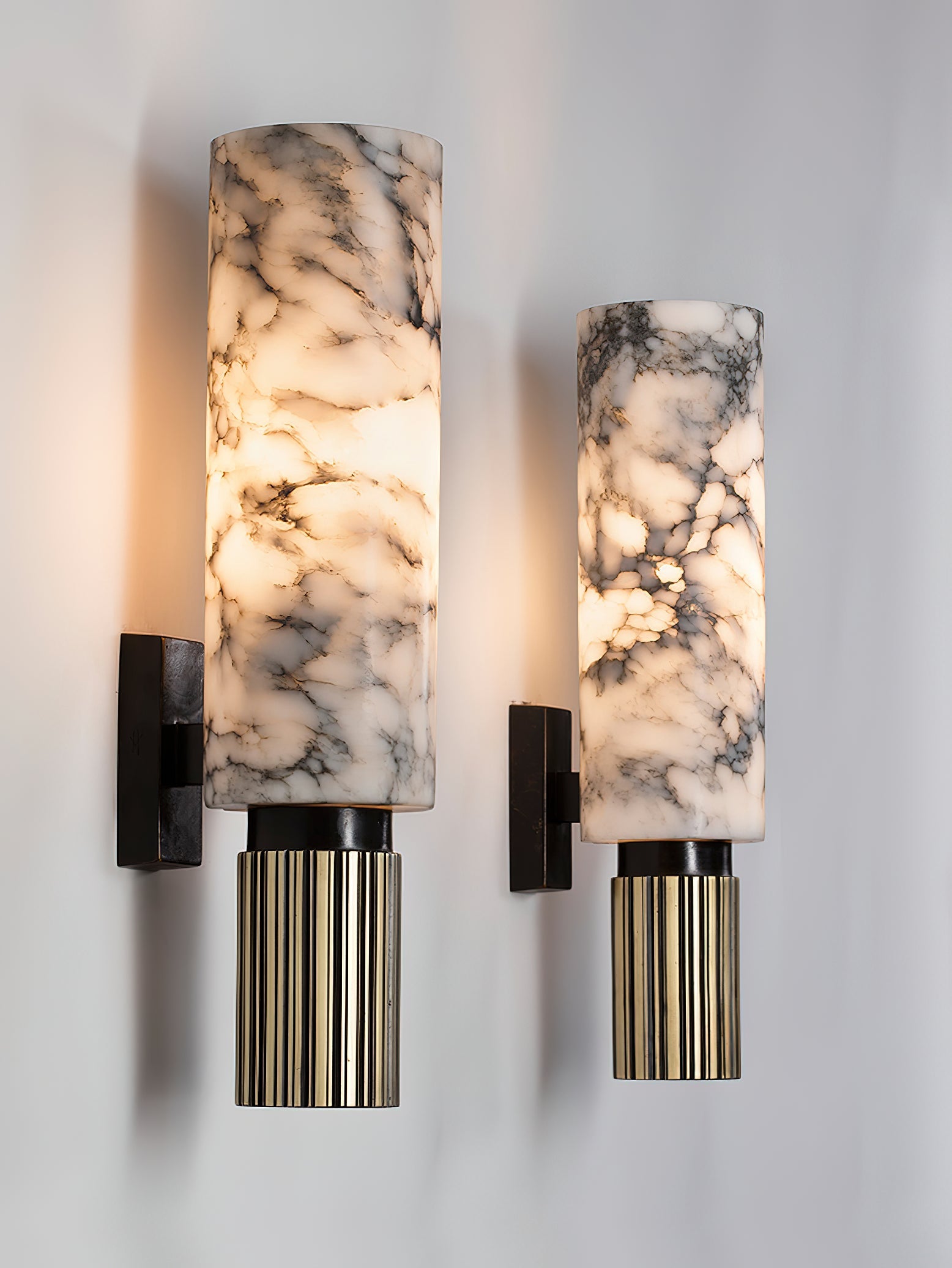 Olnoreth Modern Minimalist Metal Alabaster Wall Lamp - Lamp Copper